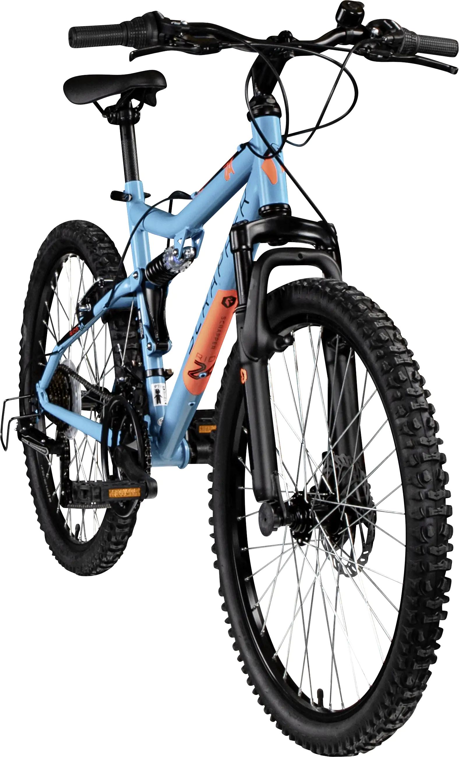 Scrapper Mountainbike RIDE 24 2.1 BT MTB Fully 24 Zoll RH 43cm 18-Gang blau orange