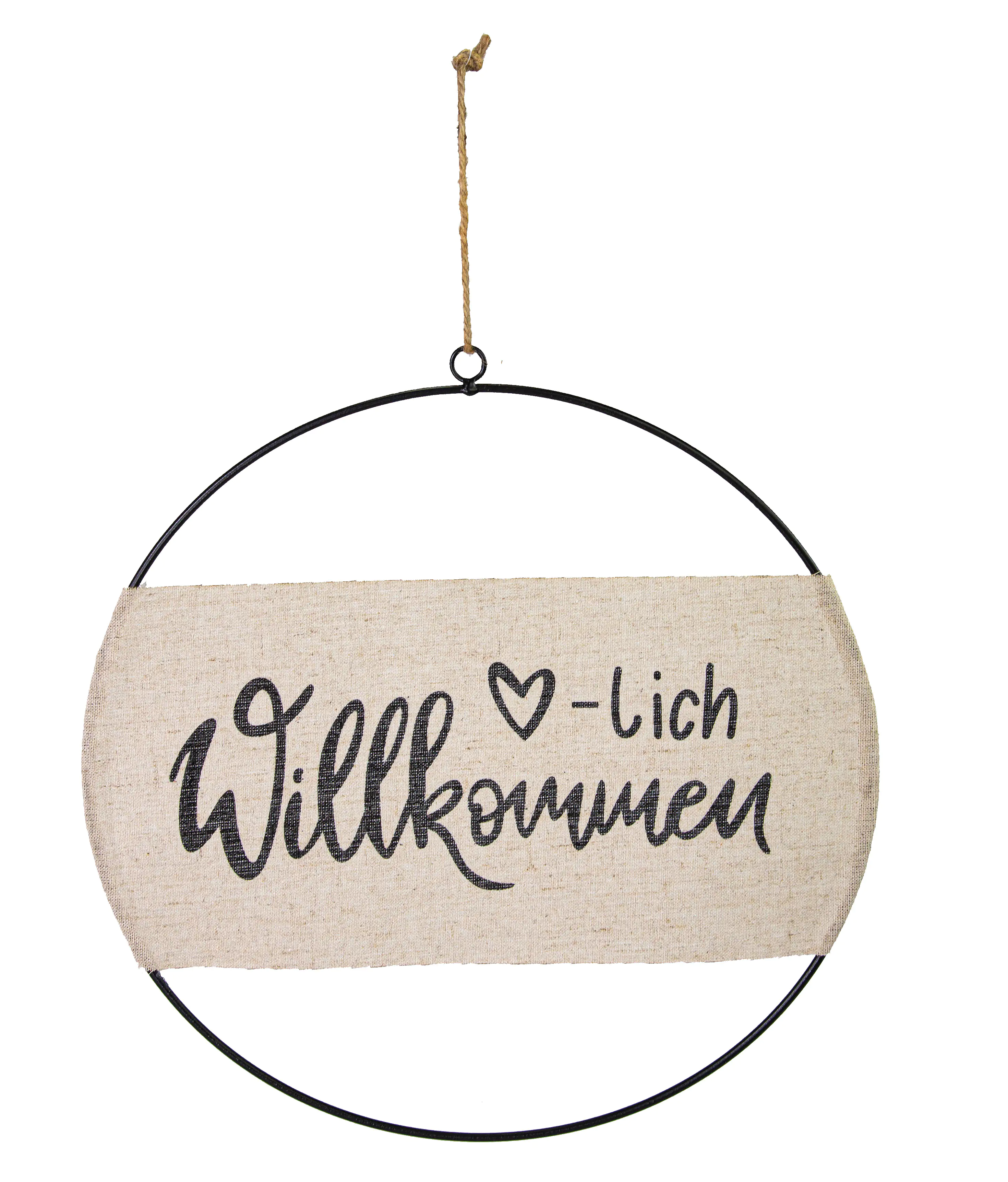 Riffelmacher Dekoring aus Metall Willkommen zum Hängen Ø 30 cm