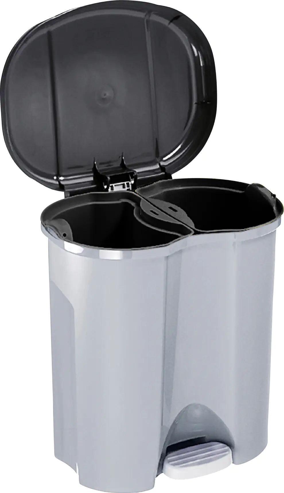 Rotho Abfalltrenner Duo silber/anthrazit 2 x 10 L