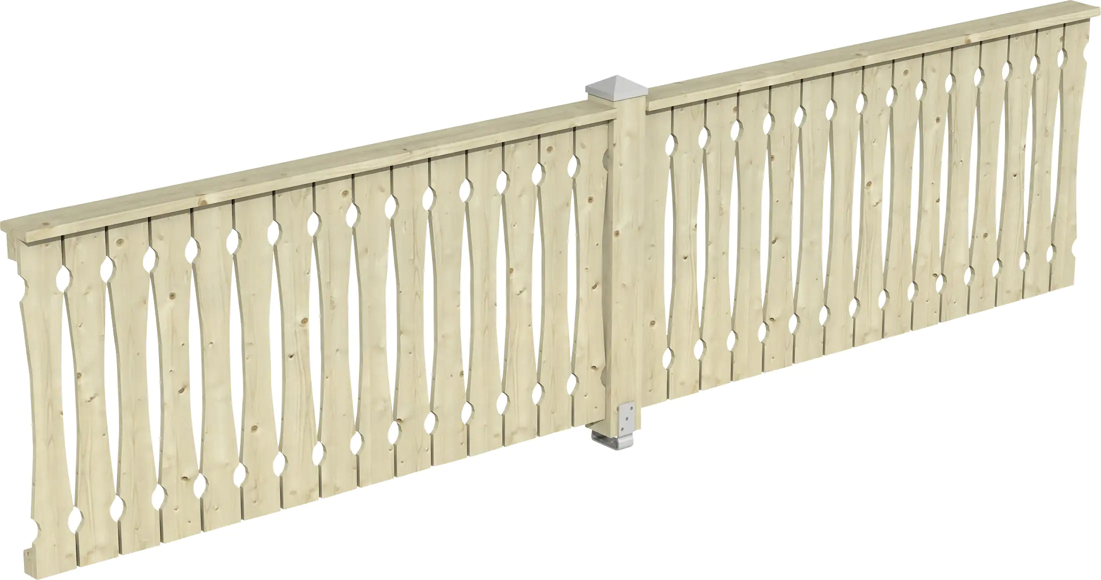 SKAN HOLZ Brüstung Balkonschalung 400 x 96 cm, Fichte, natur