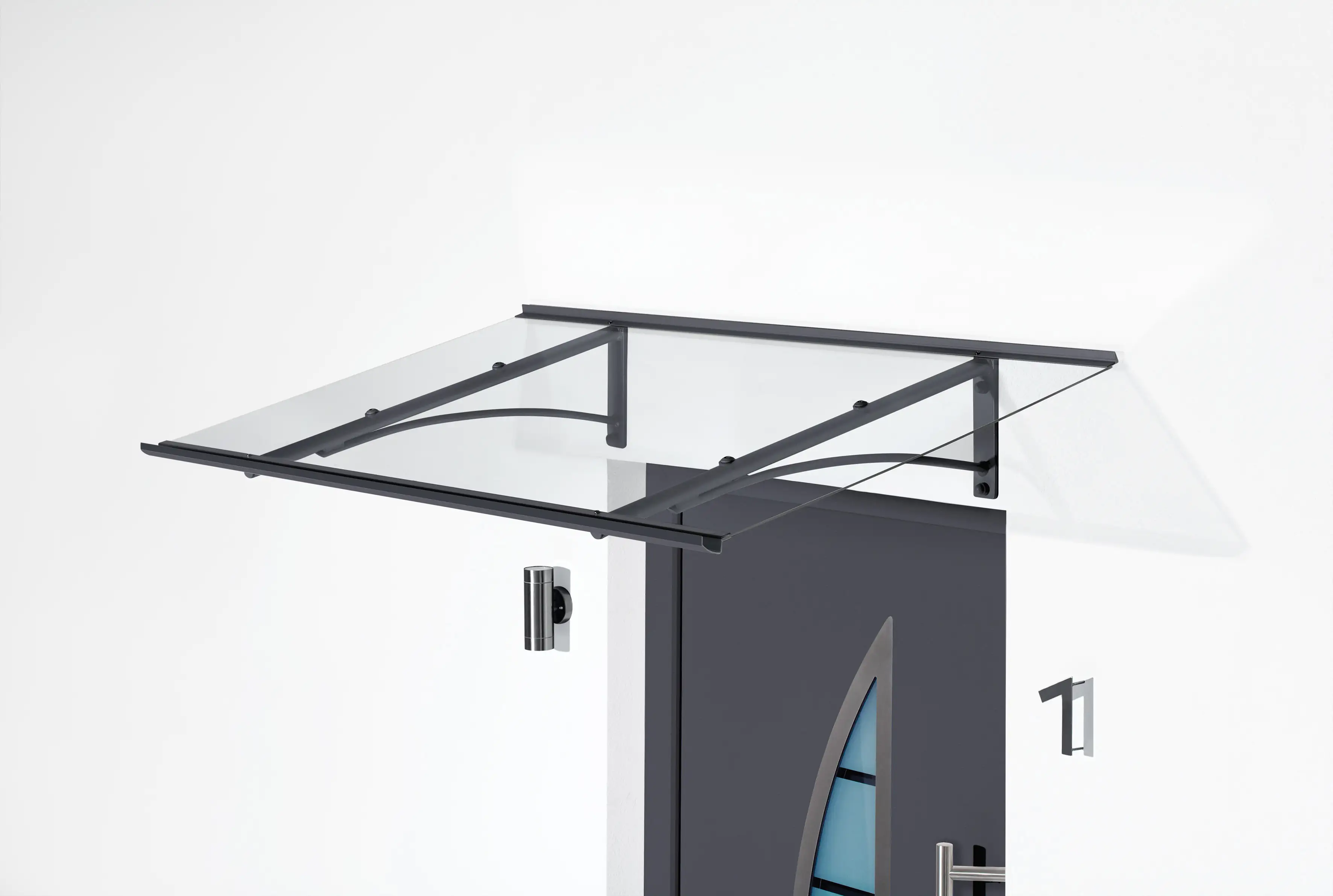 Gutta Pultvordach PT/GR Aluminium anthrazit, Acrylglas klar