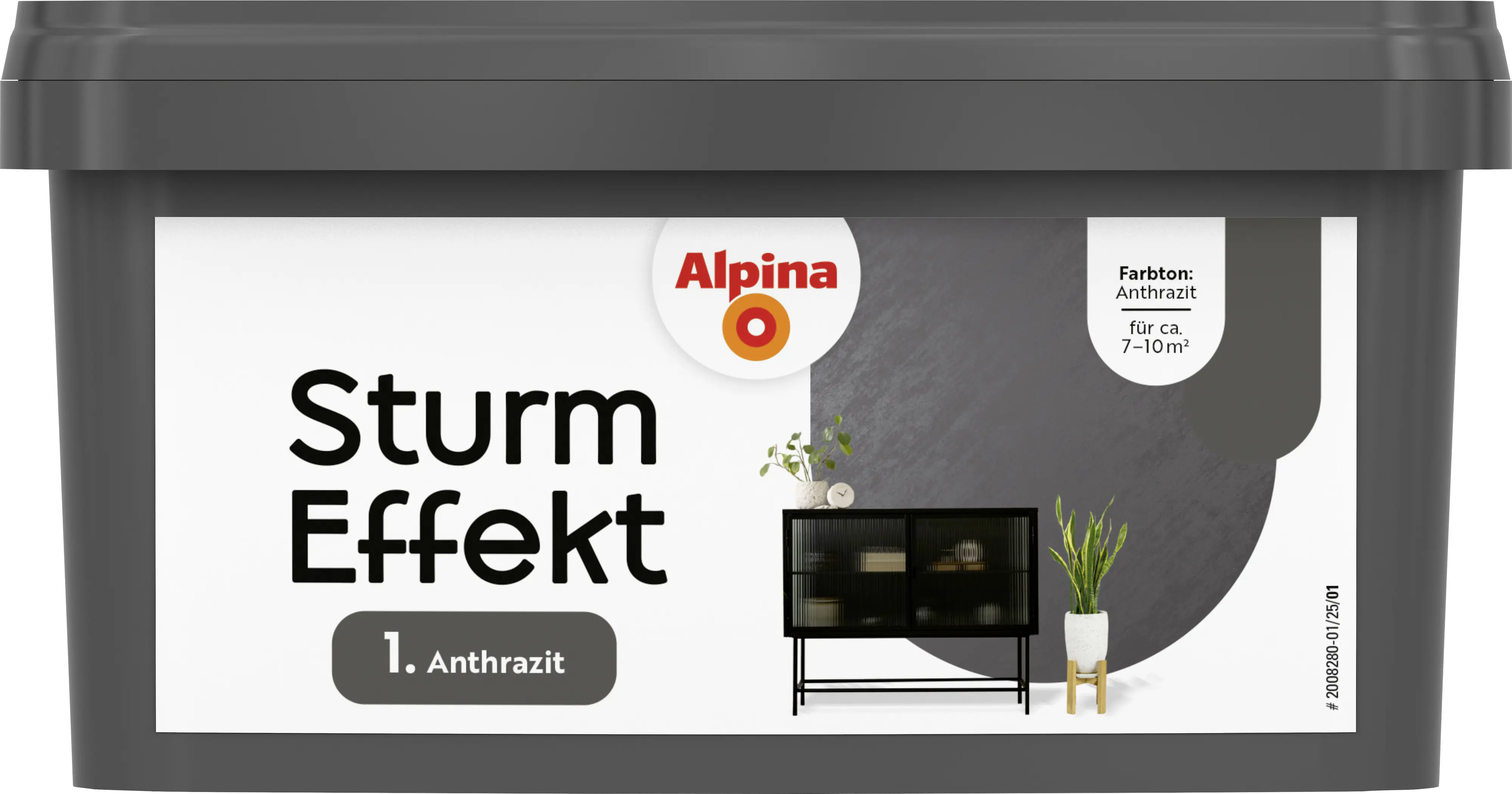 Alpina Wandfarbe Sturm Effekt anthrazit 1 L