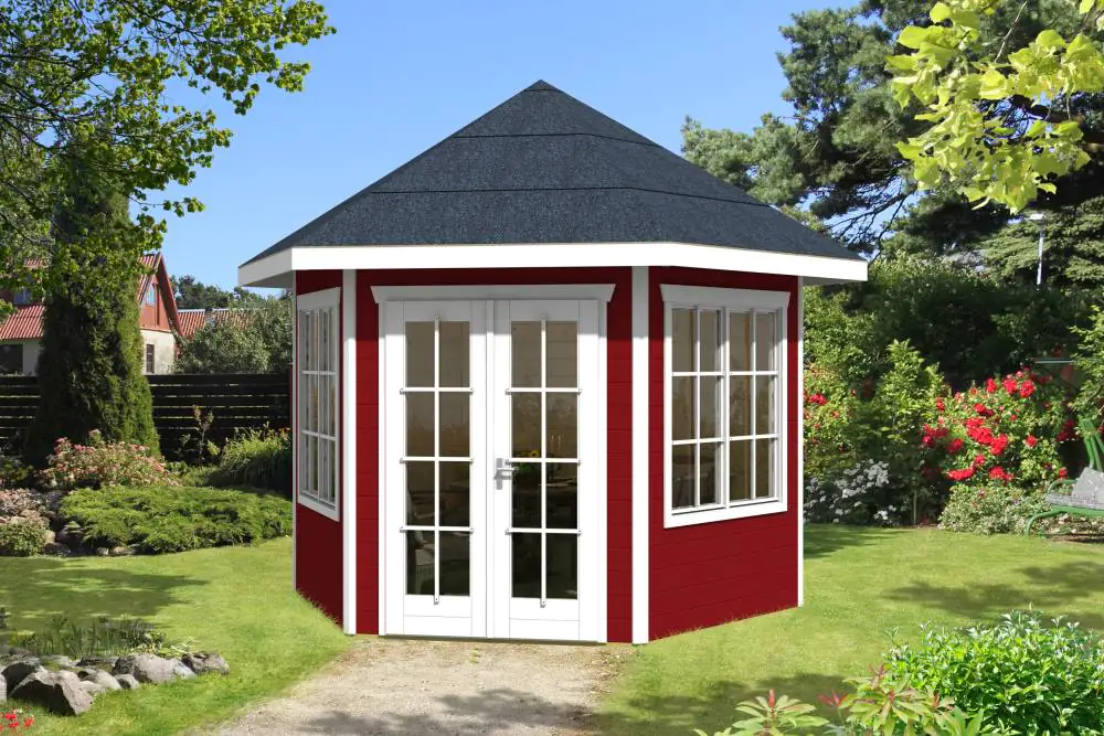 SKAN HOLZ Pavillon Almelo 350x303cm, schwedenrot