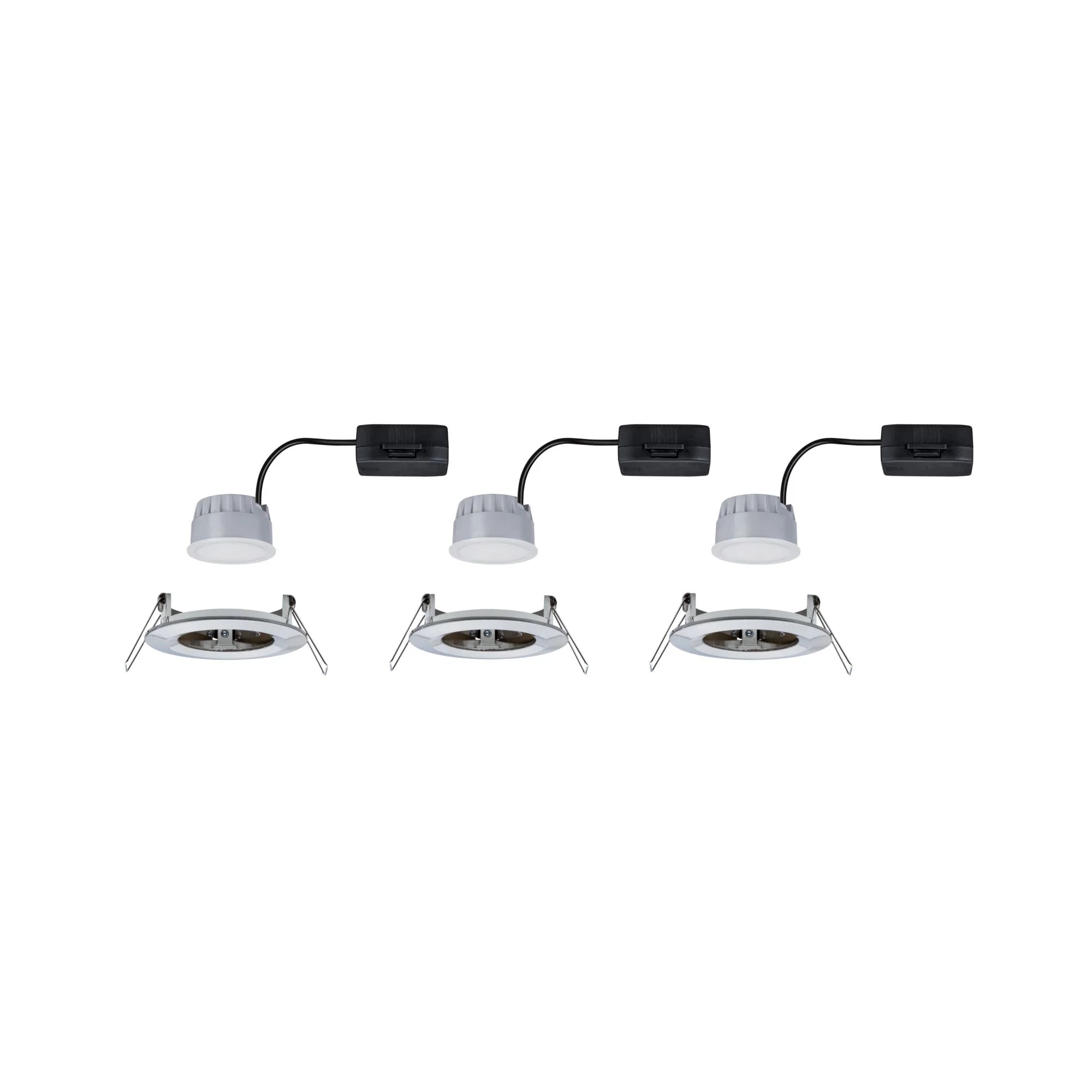Paulmann LED Einbauleuchte Nova eisen gebürstet 3-stepdimmbar rund starr 3er Set