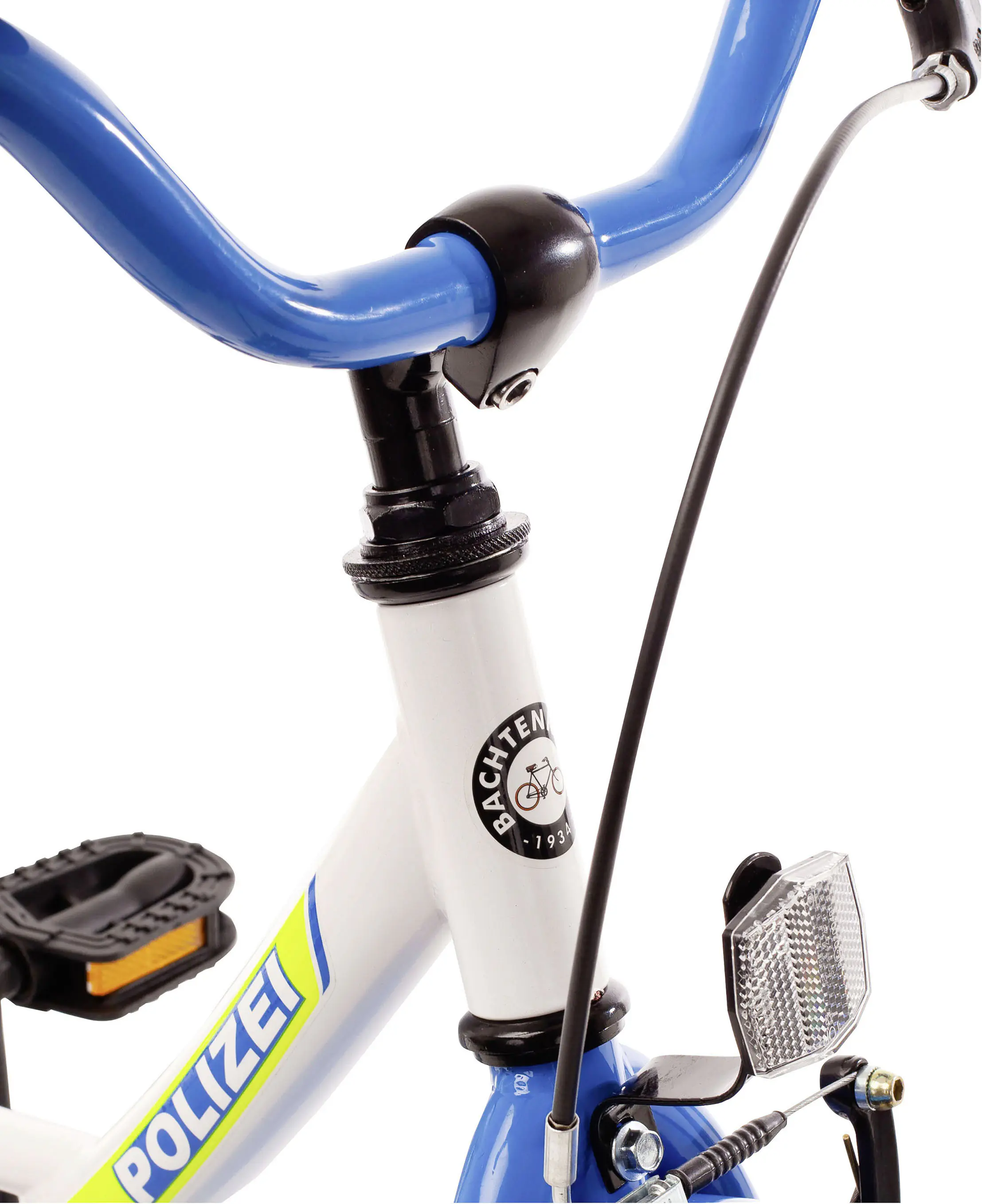 Bachtenkirch Kinderfahrrad Polizei 14 Zoll kristallweiß/blau/neon