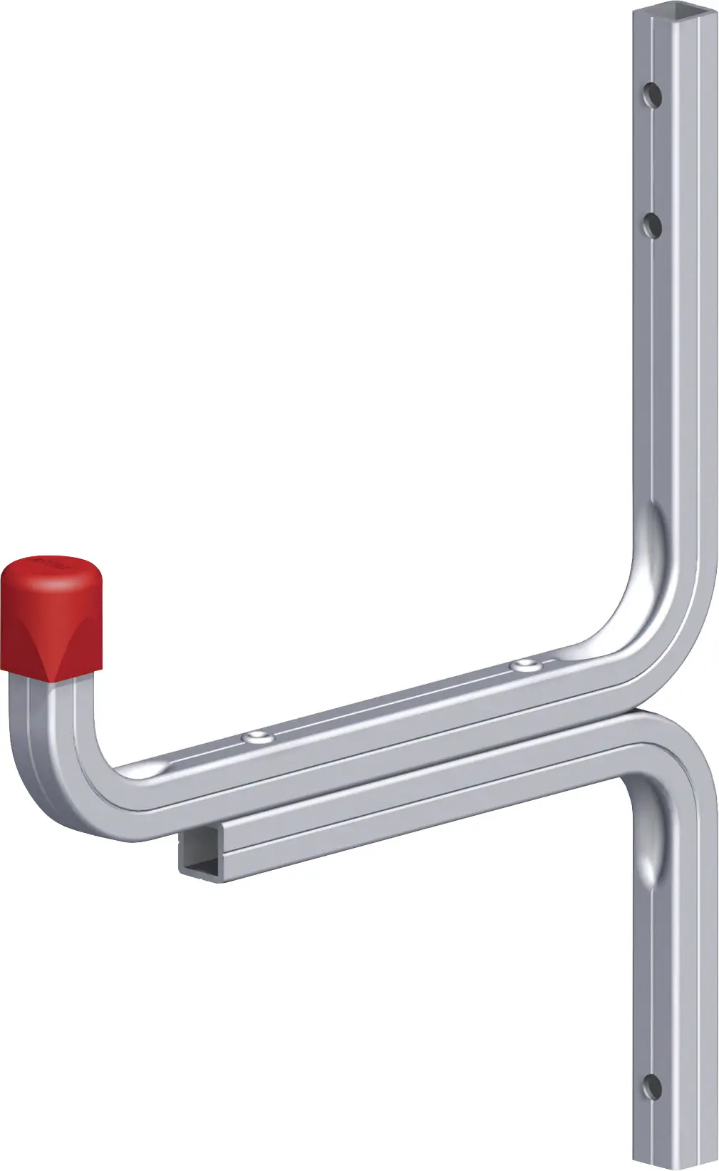 alfer Wandhaken 173 mm 173 x 220 mm Aluminium roh Kappe rot