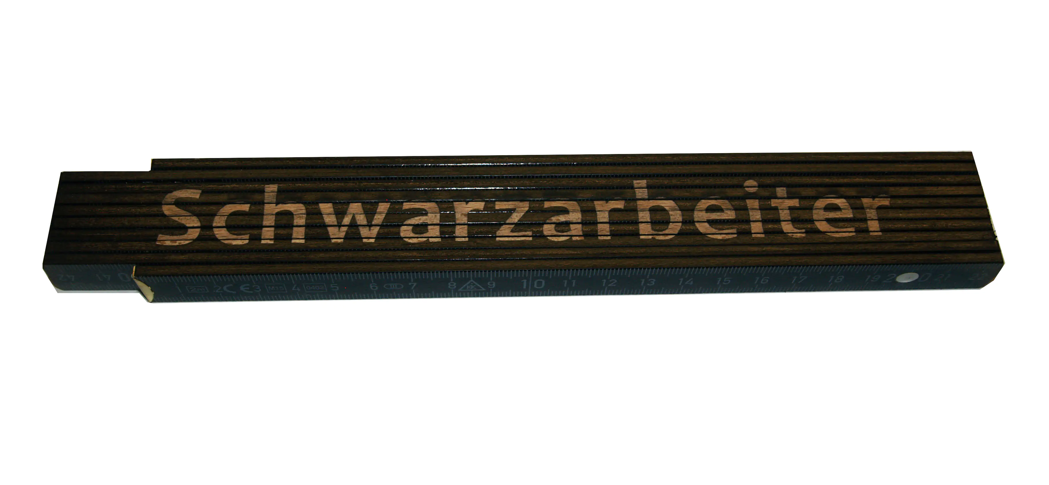 Zollstock Schwarzarbeiter 2 m schwarz