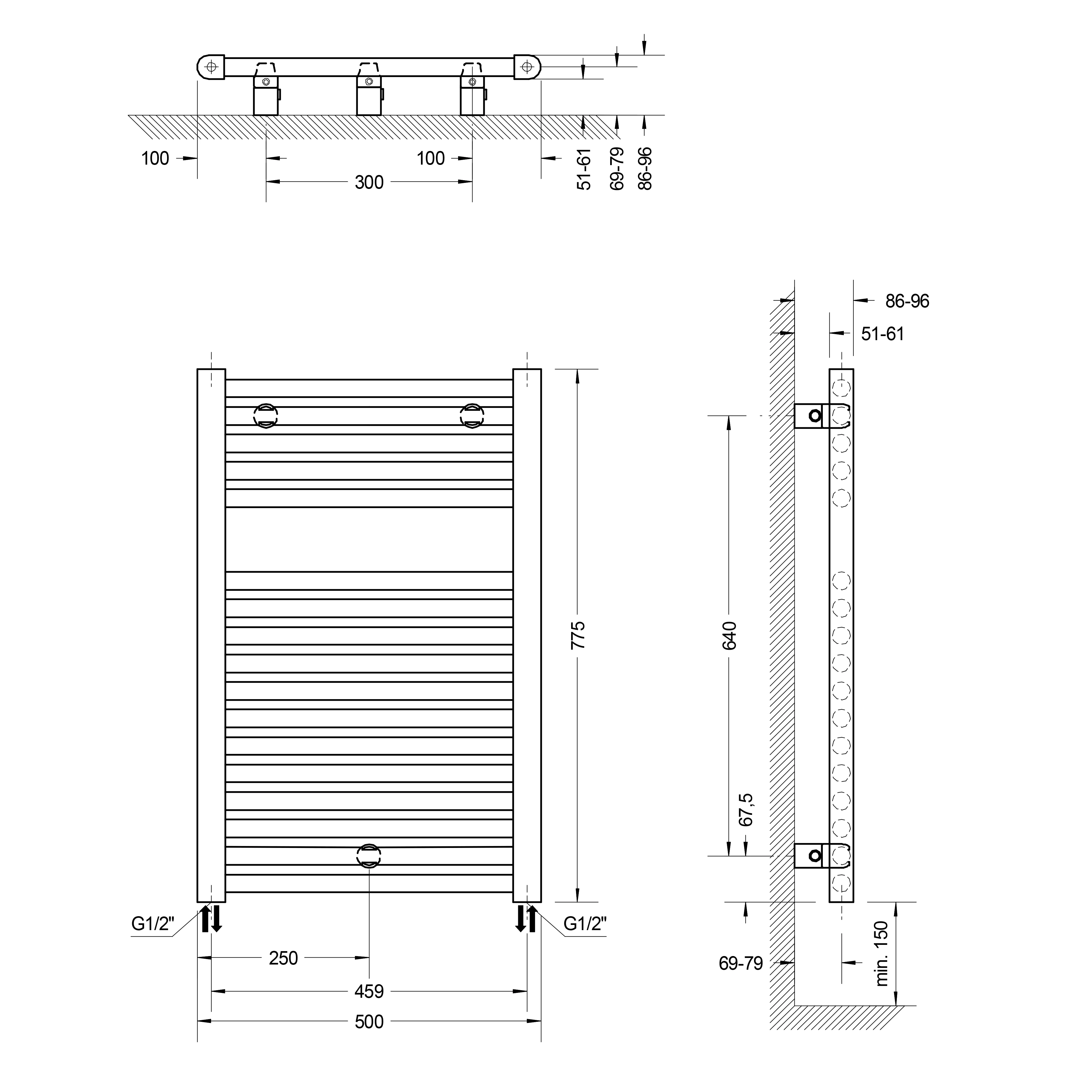 Schulte Badheizkörper München 77,5 x 50 cm 451 Watt