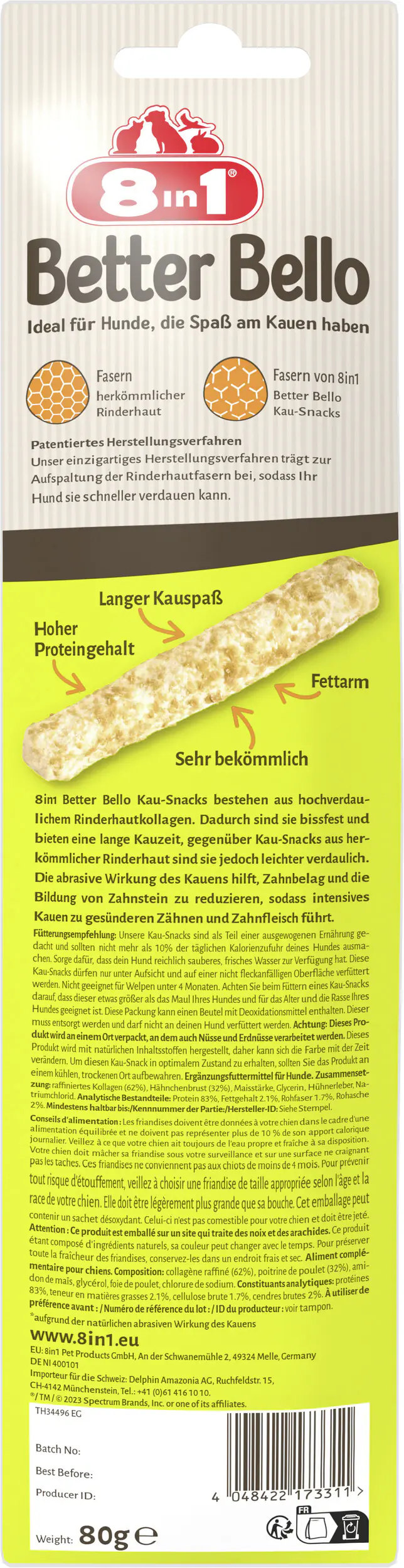 8in1 Hundeleckerli Better Bello Mini Chicken Roll L 80 g 