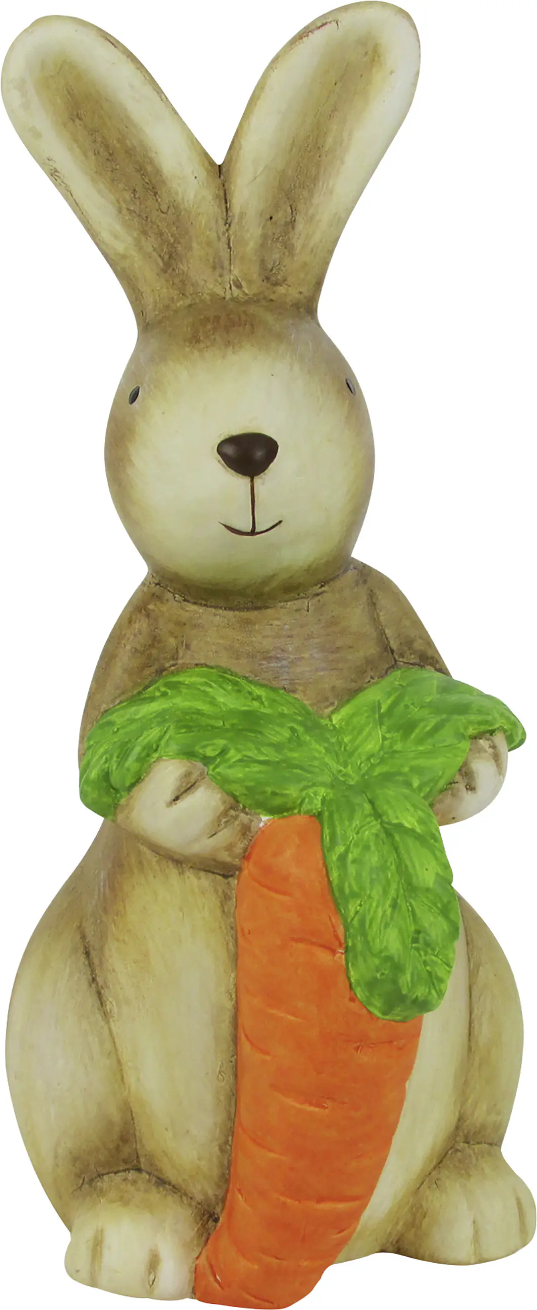 Deko Osterhase mit Karotte Keramik 25 cm braun orange