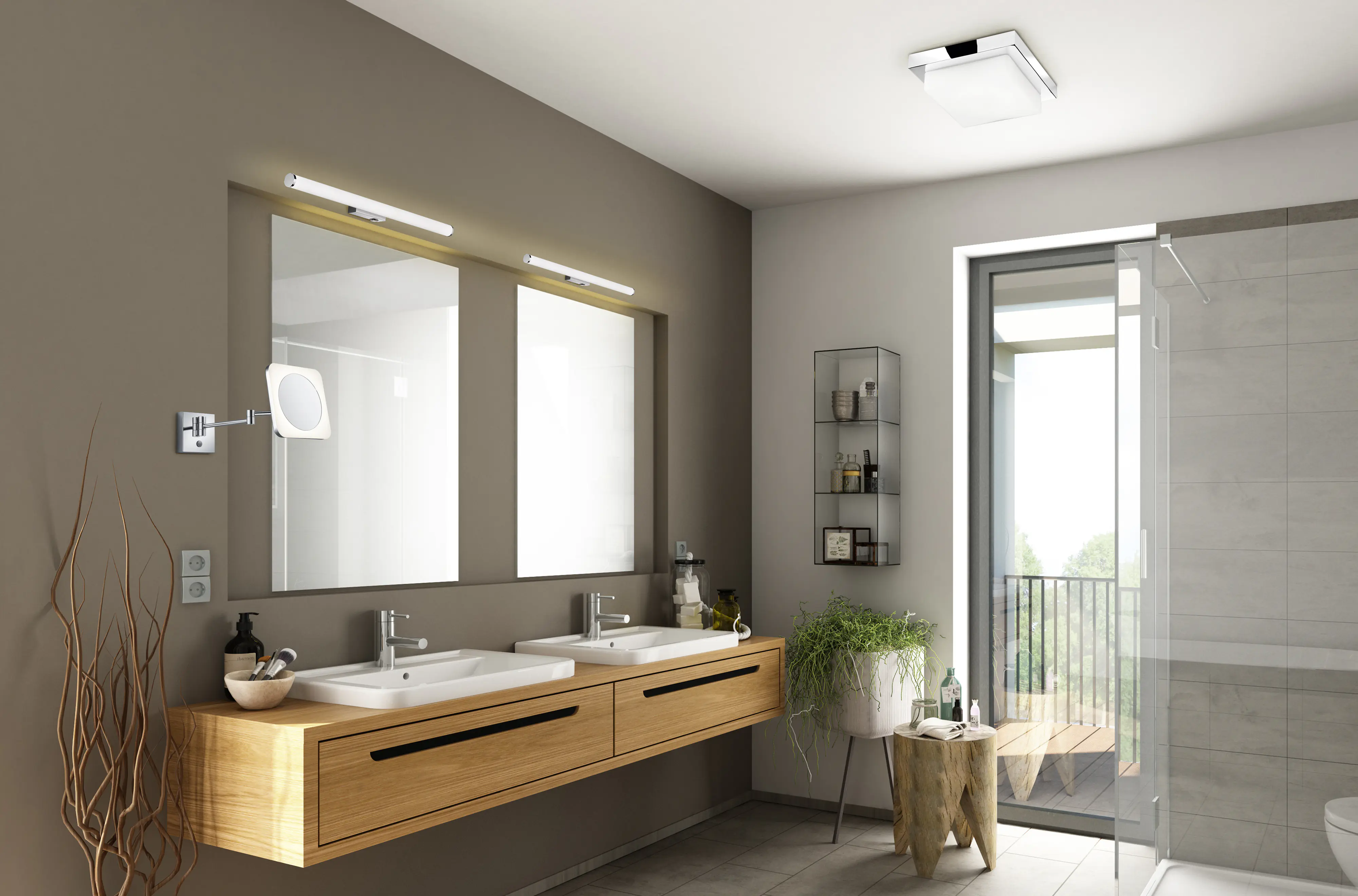 Trio LED-Wandleuchte Mattimo 60x5,5 cm chrom warmweiß