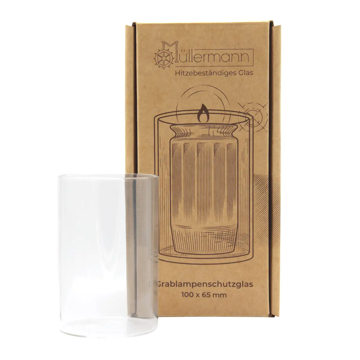 Schutzglas für 3 Tage Grablichter Ø 6,1 x 6,5 cm