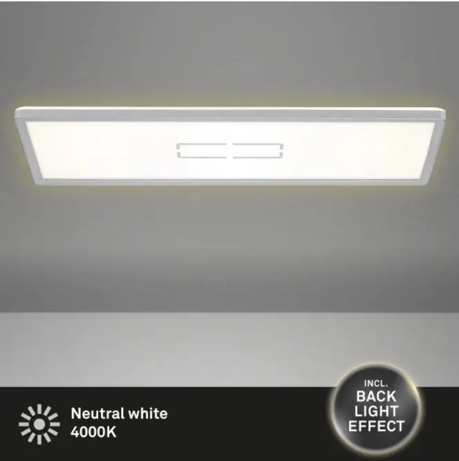 Briloner Slim LED Panel Free silber 58 x 20 cm mit Backlight-Effekt Briloner Slim LED Panel Free silber 58 x 20 cm mit Backlight-Effekt