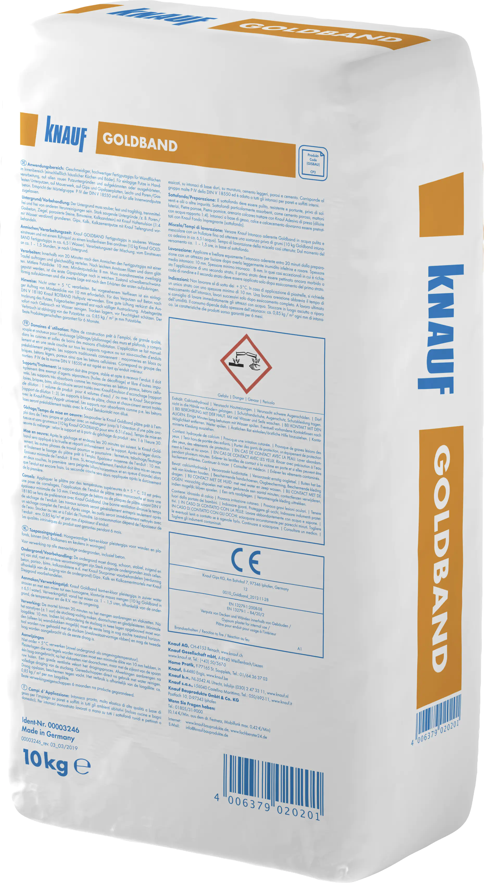 Knauf Goldband Fertigputzgips hellgrau, 10 kg Knauf Goldband Fertigputzgips hellgrau, 10 kg