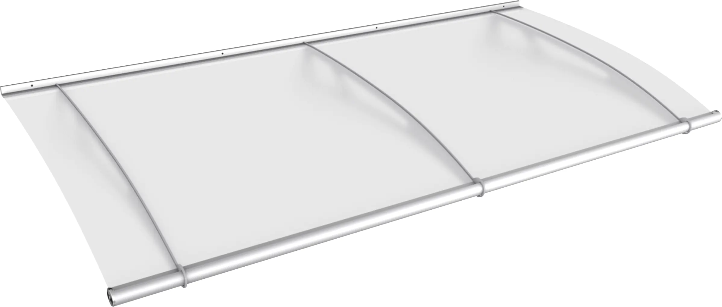 Gutta Vordach PT- L 1900 Edelstahl, Acrylglas satiniert weiß