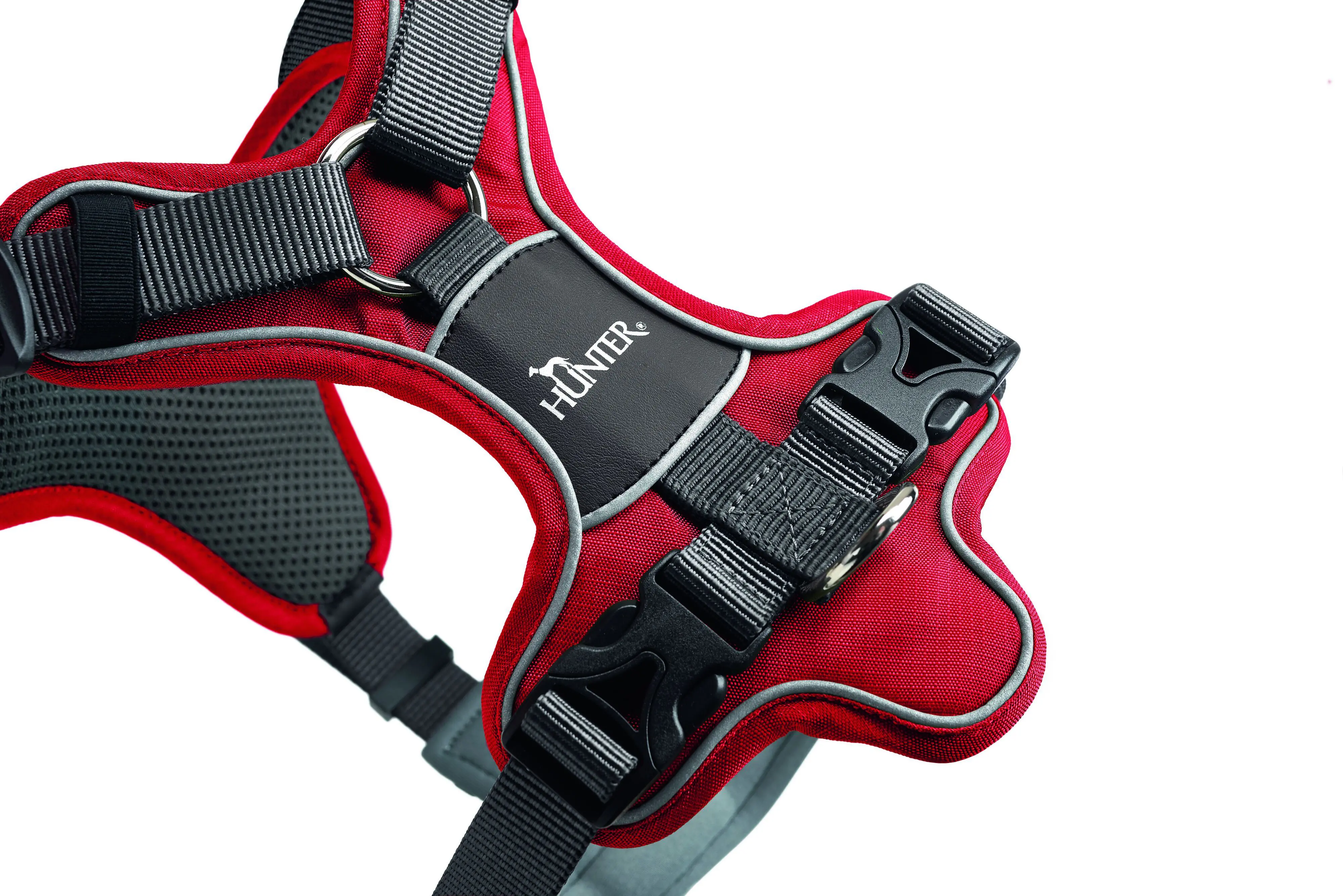 Hunter Hundegeschirr Divo M rot/grau