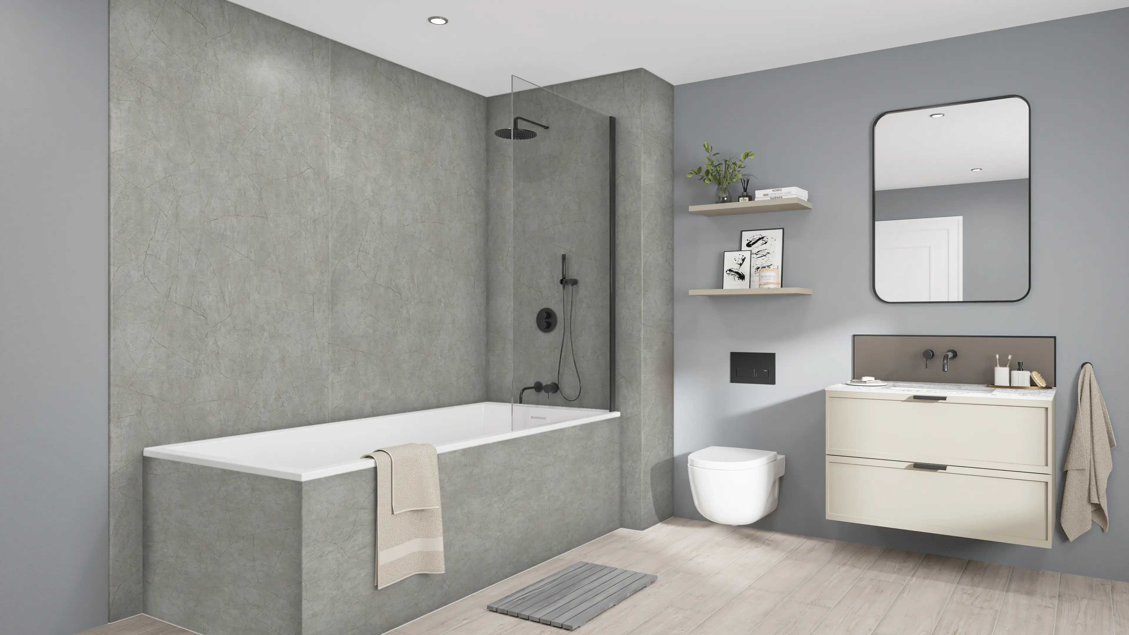 Wetwall Elite Wandpaneel  Gold Stone 120 x 242 cm mit Nut & Feder