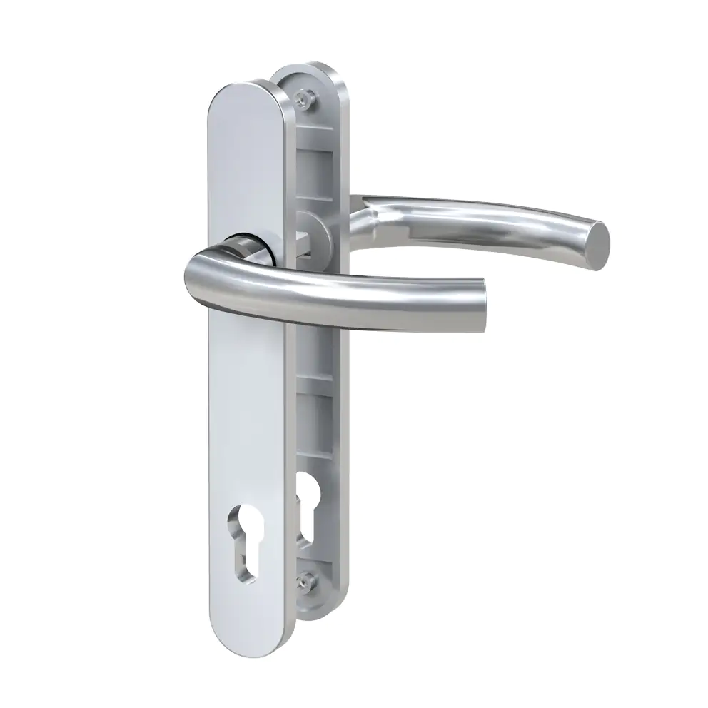 Basi PZ-Schmalrahmen Garnitur SR 4100 Edelstahl silber abgerundet