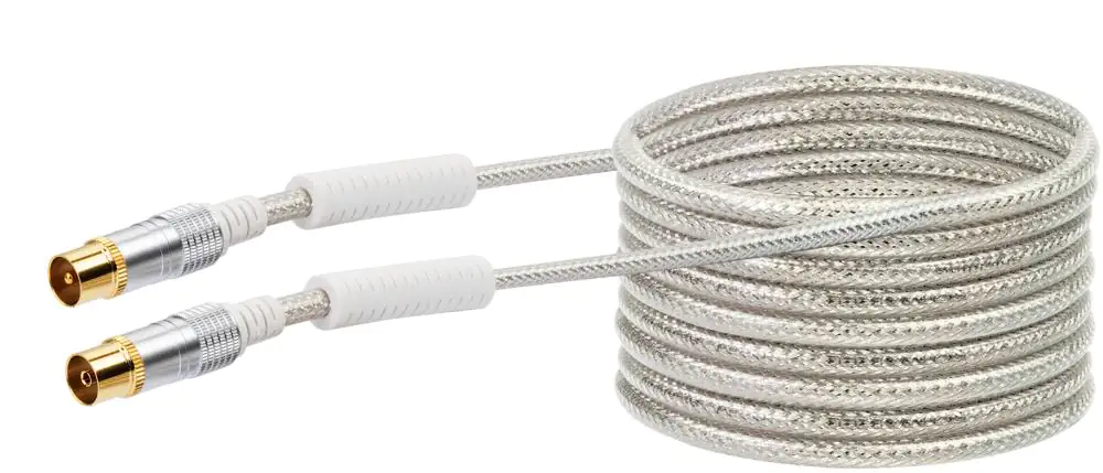 Schwaiger Antennen Anschlusskabel KVKHD50 531 (110dB) transparent, 5,0m, Ferritkern, 1x IEC Stecker Schwaiger Antennen Anschlusskabel KVKHD50 531 (110dB) transparent, 5,0m, Ferritkern, 1x IEC Stecker