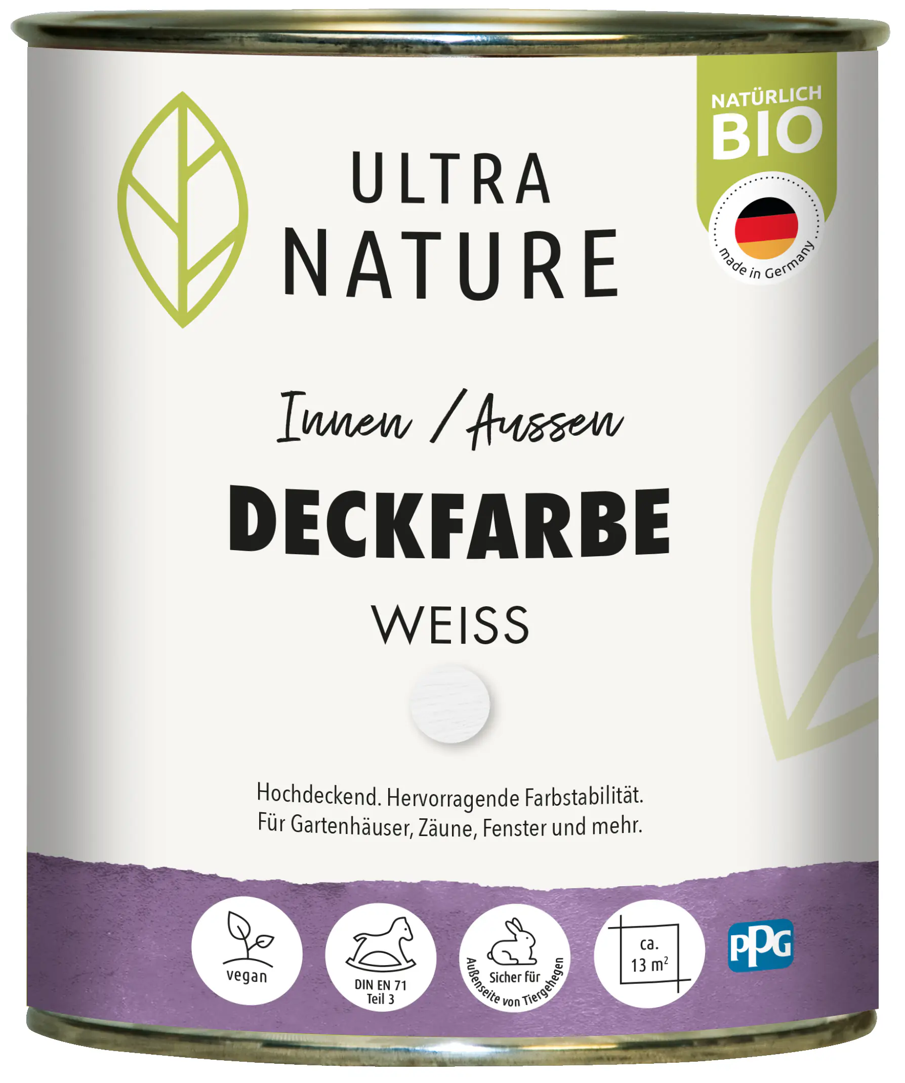 Ultra Nature Deckfarbe 750 ml weiß