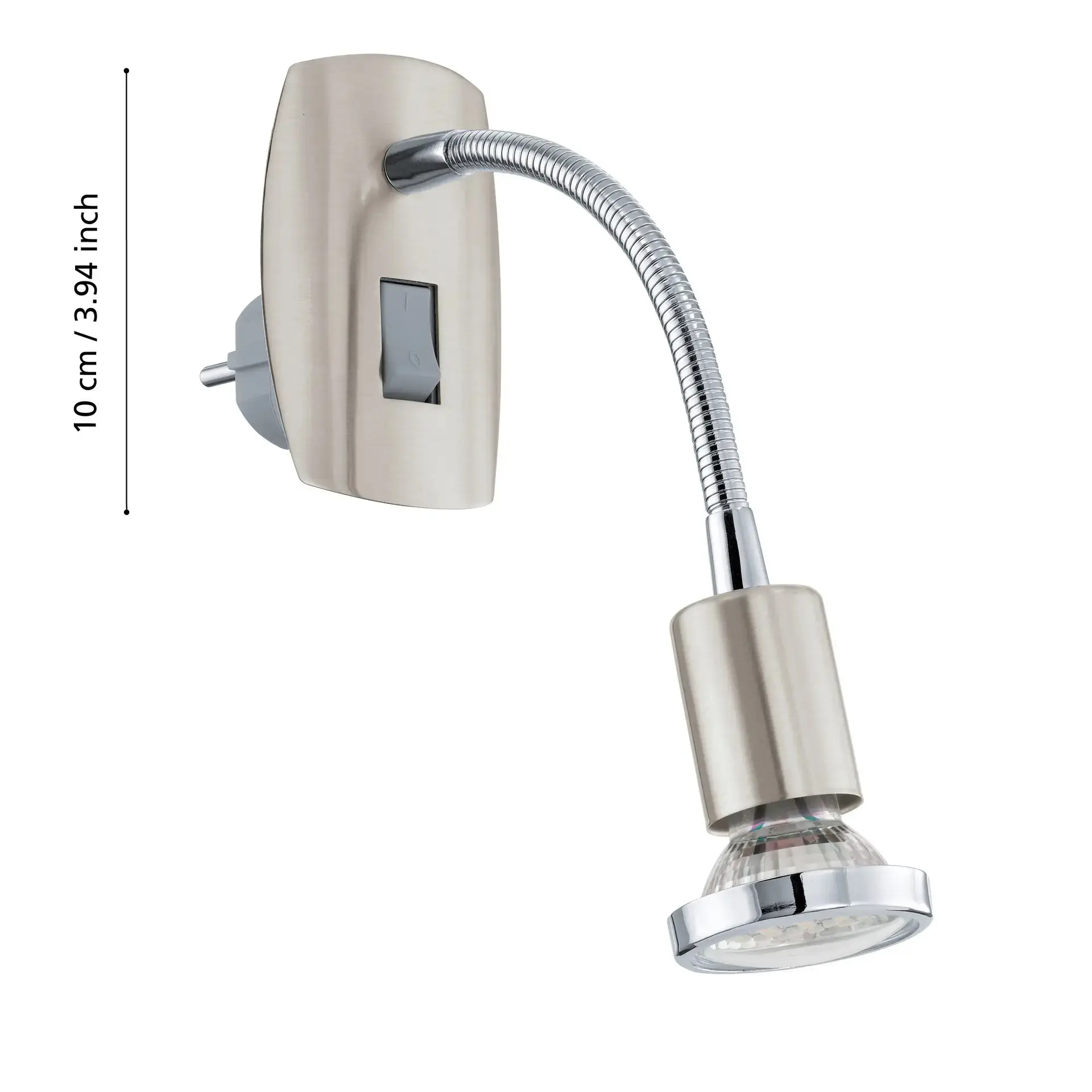 Eglo Steckerleuchte Mini 4 flexibel GU10  2,8 W nickel-matt warmweiß