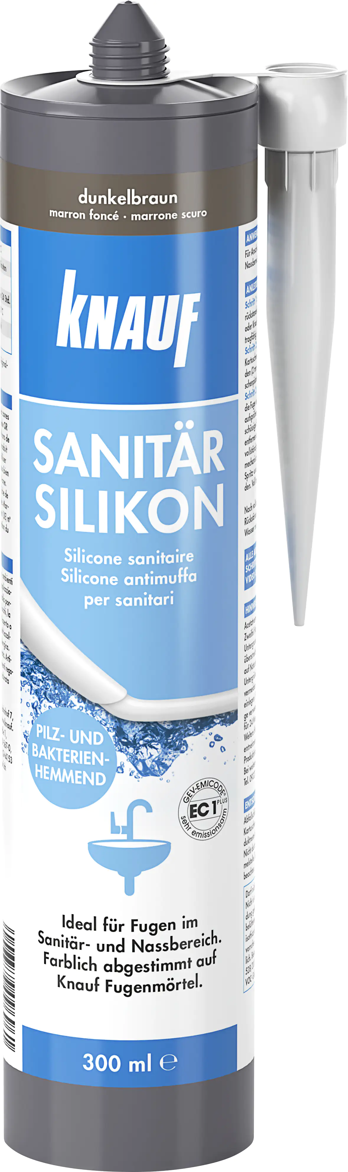 Knauf Sanitär Silikon dunkelbraun 300 ml Knauf Sanitär Silikon dunkelbraun 300 ml
