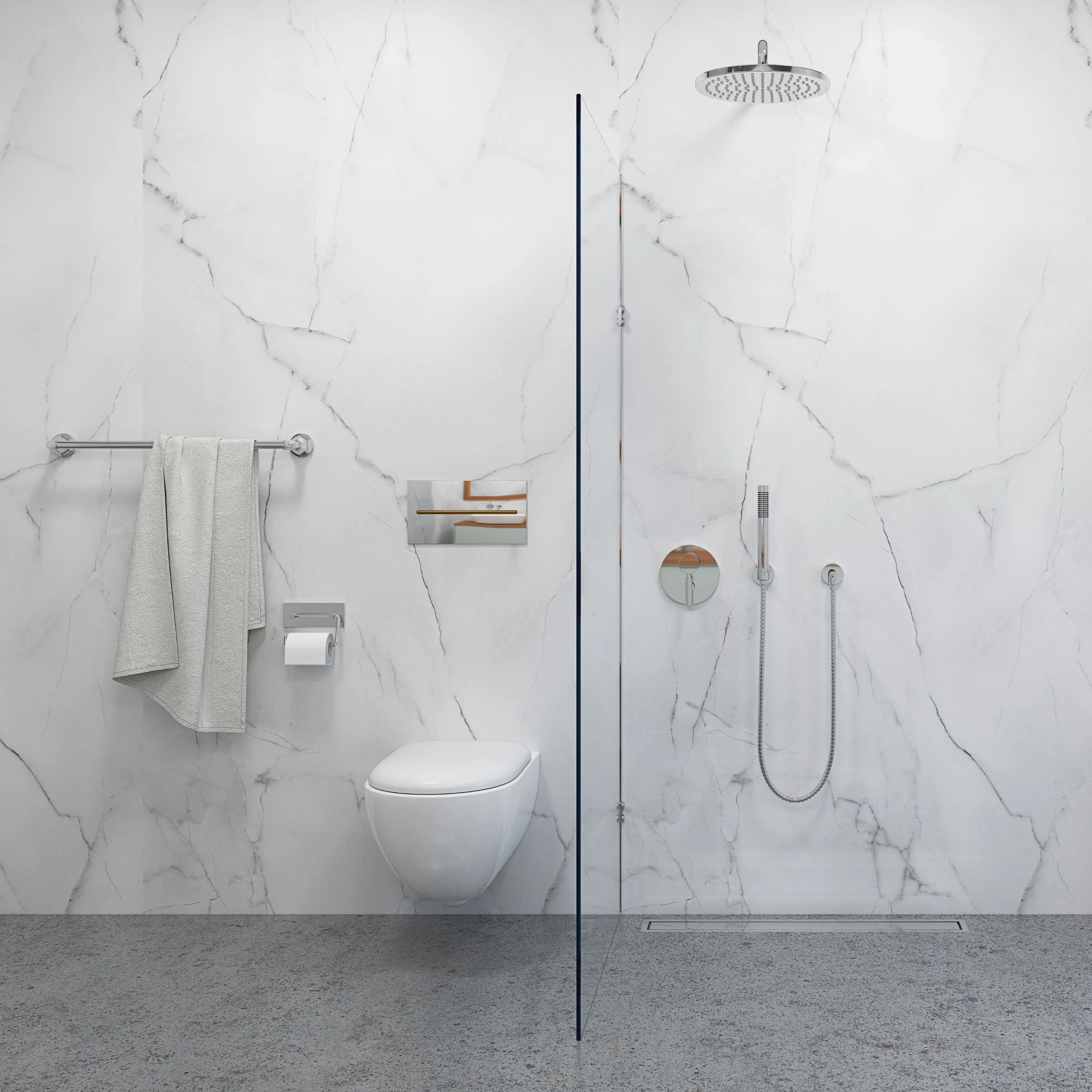 Wetwall Elite Wandpaneel  Athena Marble 120 x 260 cm mit Nut & Feder