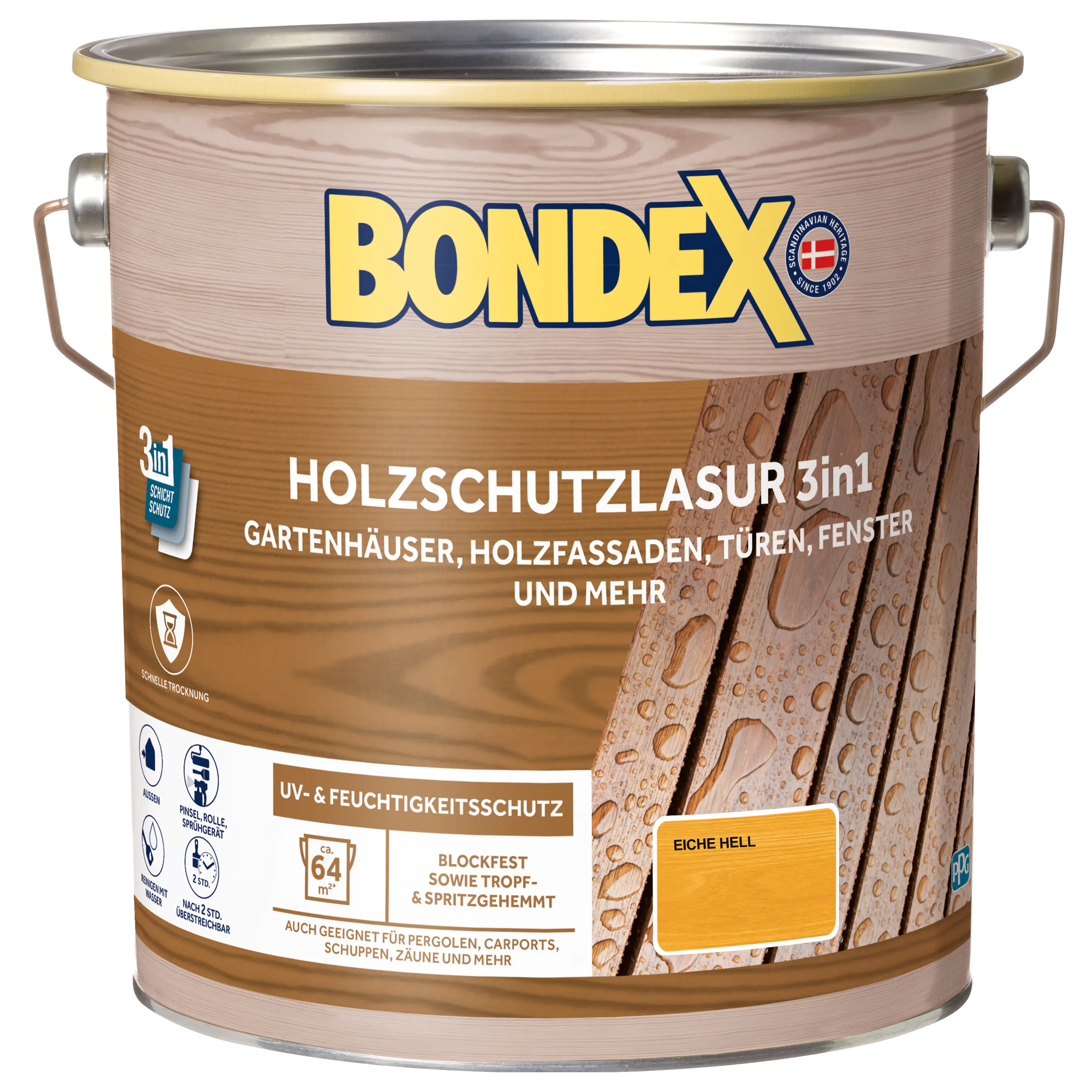 Bondex Holzschutzlasur 3in1 4 L eiche-hell Bondex Holzschutzlasur 3in1 4 L eiche-hell