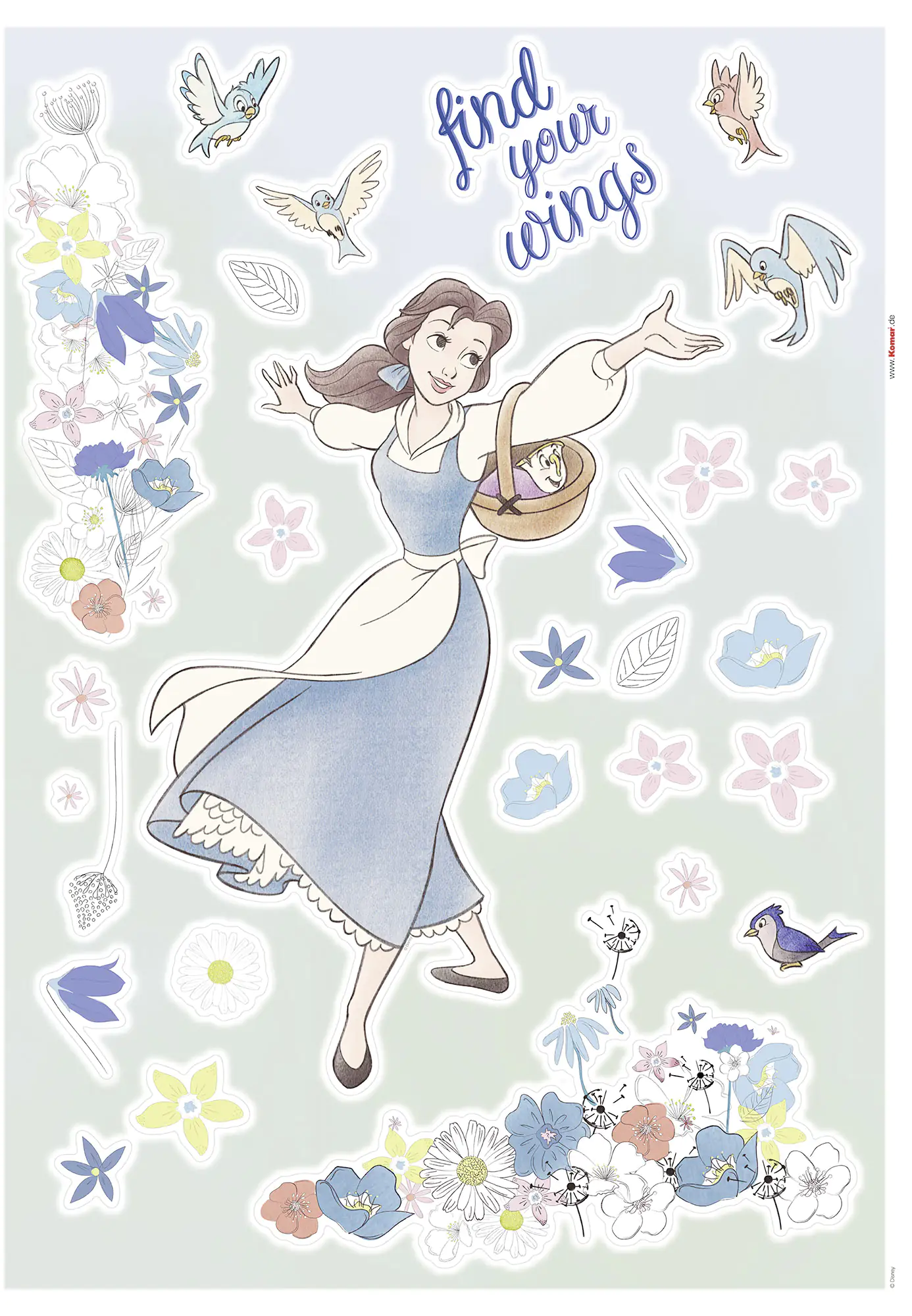 Komar Dekosticker Belle find Wings 50 x 70 cm Komar Dekosticker Belle find Wings 50 x 70 cm