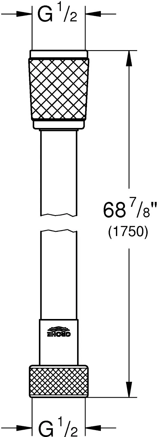 Grohe Brauseschlauch VitalioFlex Comfort, 0,5 Zoll, 175 cm, verchromt