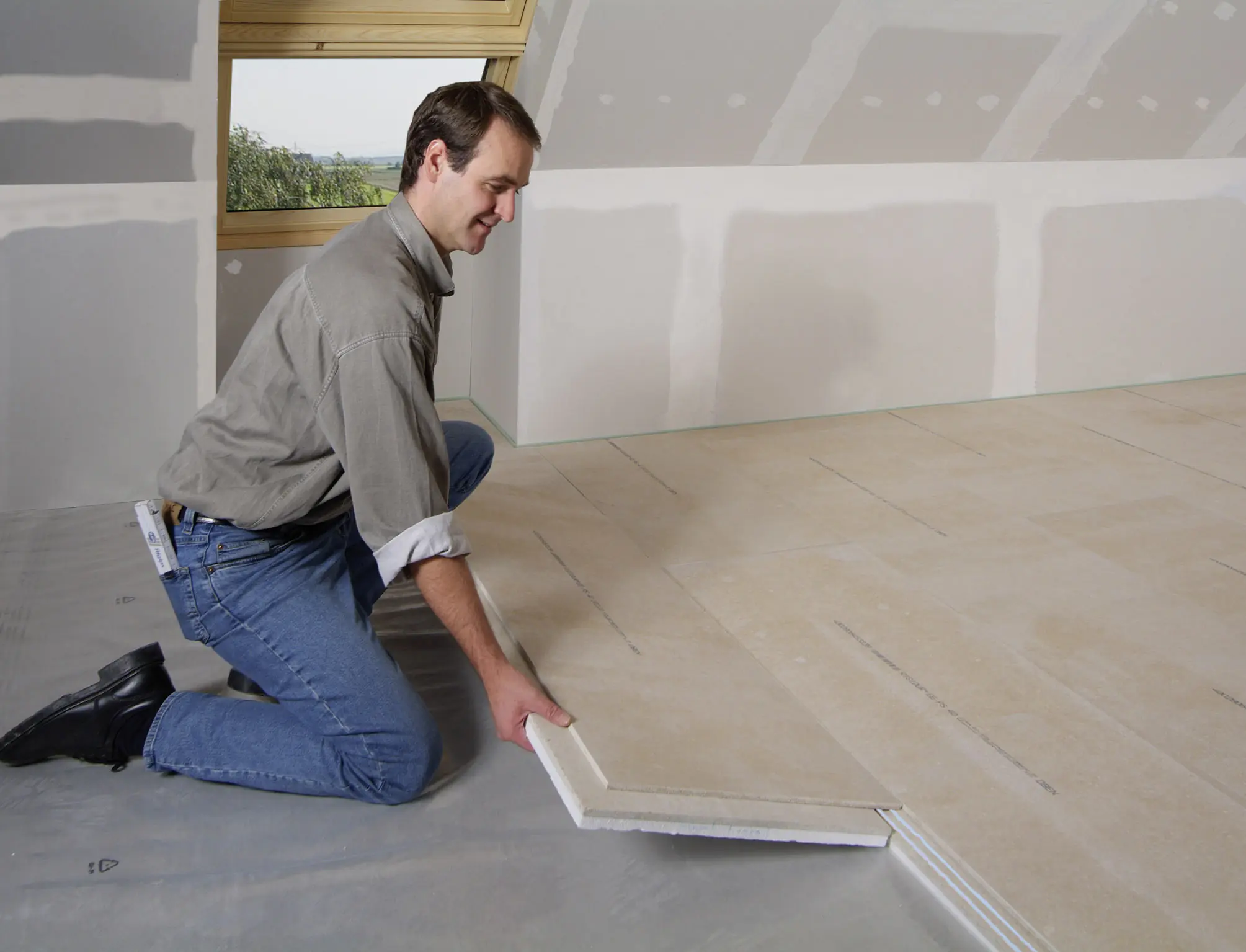 Rigidur Gipsfaser-Estrichelement 150 x 50 cm 40 mm mit Polystyrol-Kaschierung