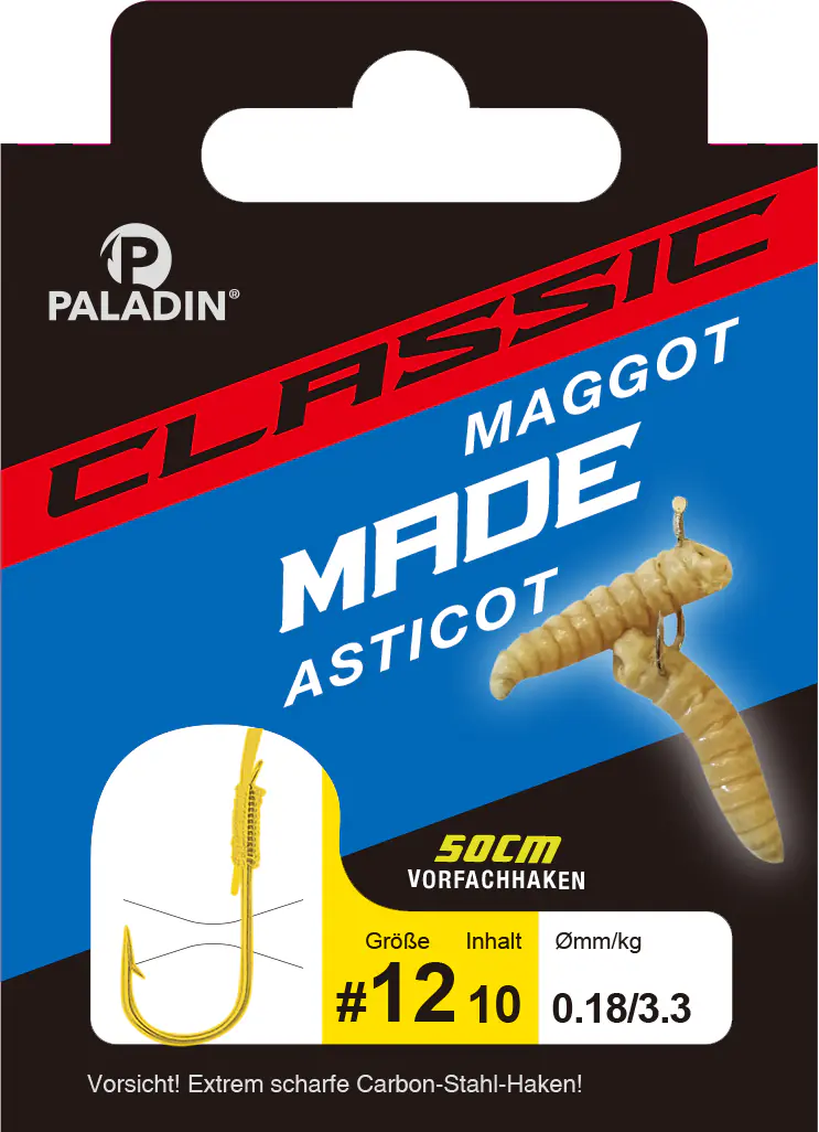 Paladin Madenhaken gebunden Größe 8 - 50 cm 10 Stück gold