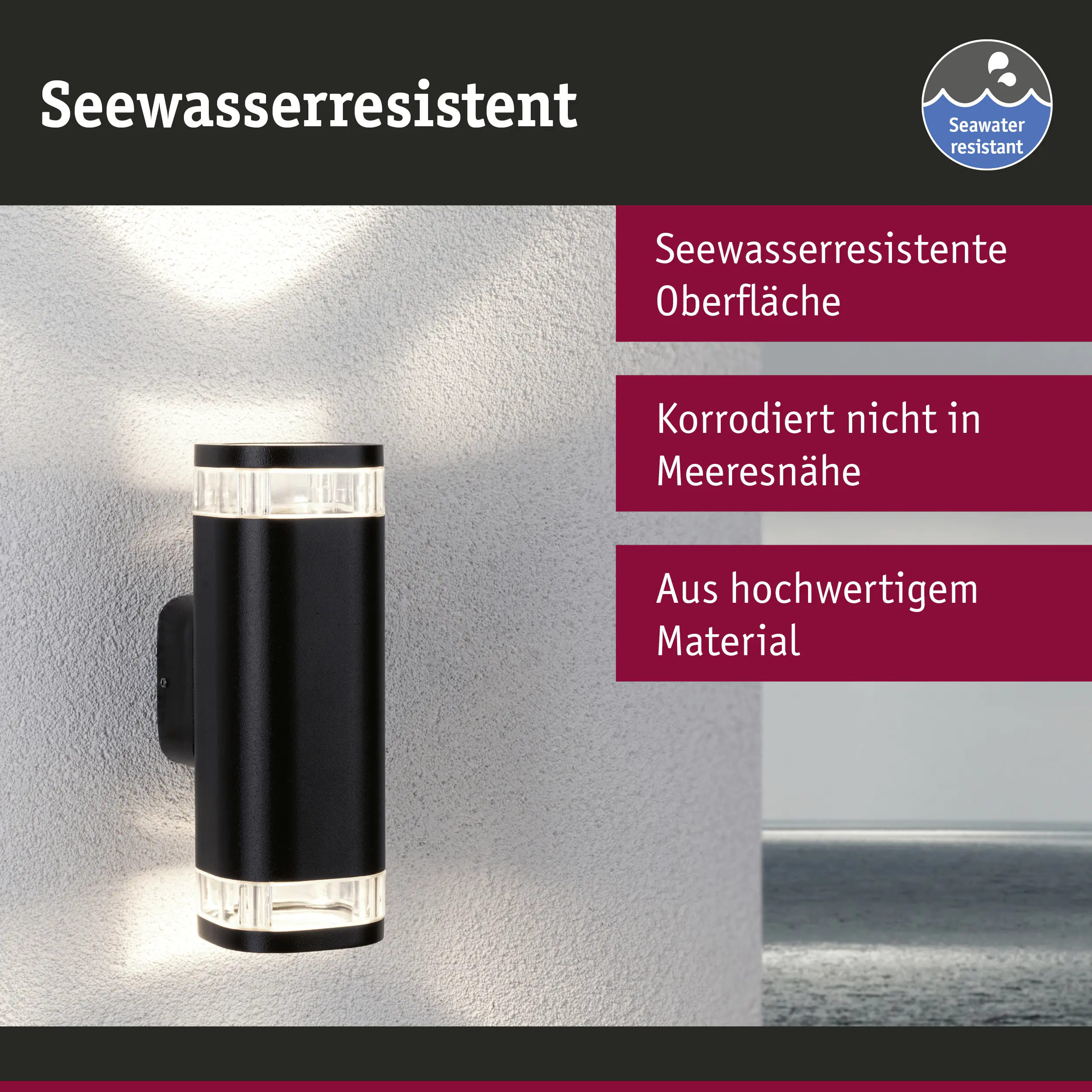 Paulmann LED Außen-Wandleuchte Colum anthrazit 22,3 x 8 cm GU10 Paulmann LED Außen-Wandleuchte Colum anthrazit 22,3 x 8 cm GU10