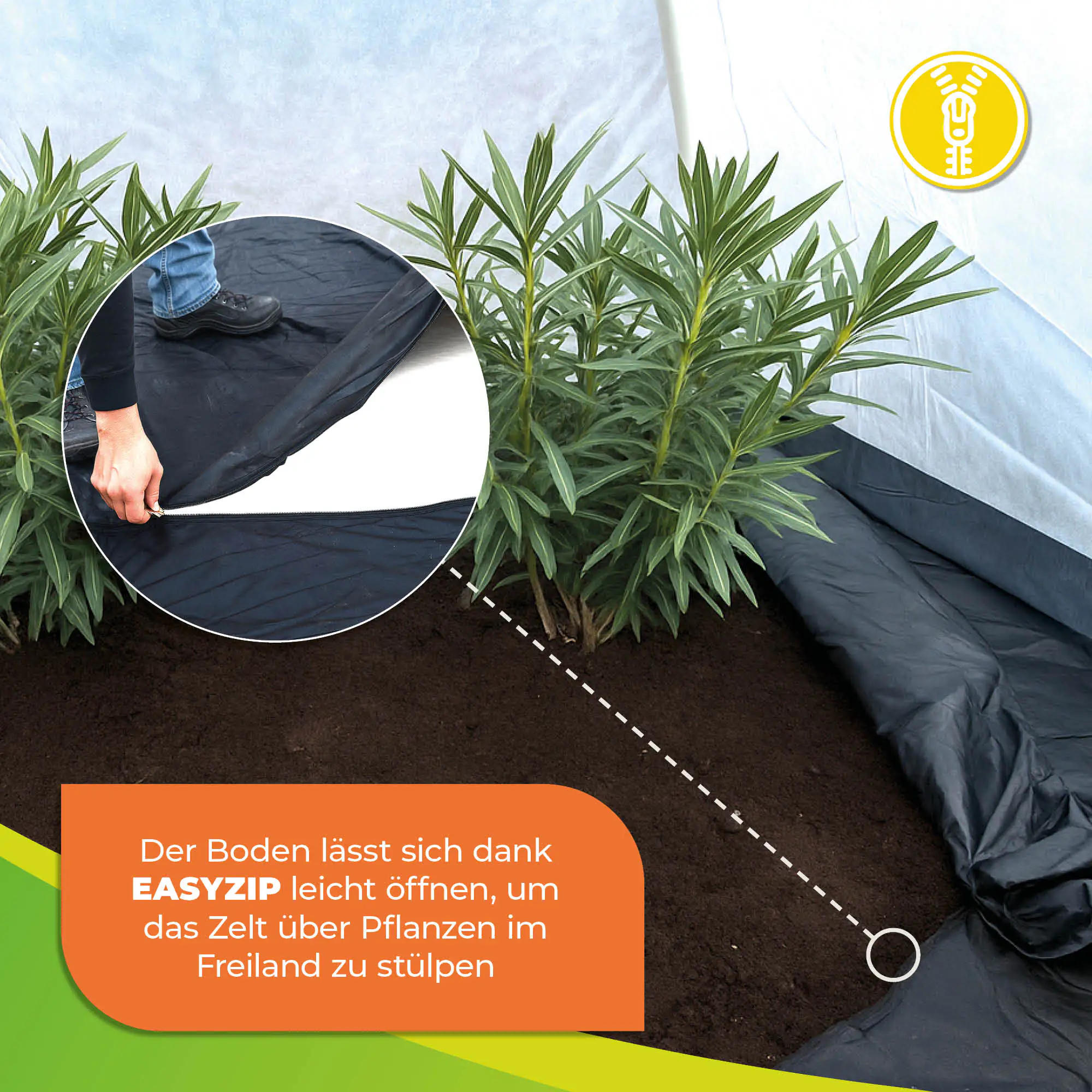 Biogreen Überwinterungszelt "Tropical Island Breeze L" für Pflanzen H 200 x Ø 240 cm