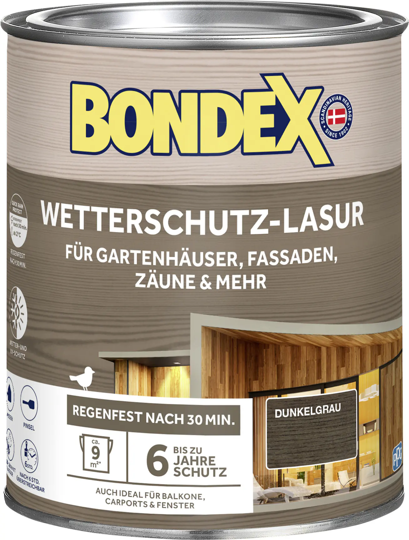 Bondex Wetterschutzlasur 0,75 L dunkelgrau 