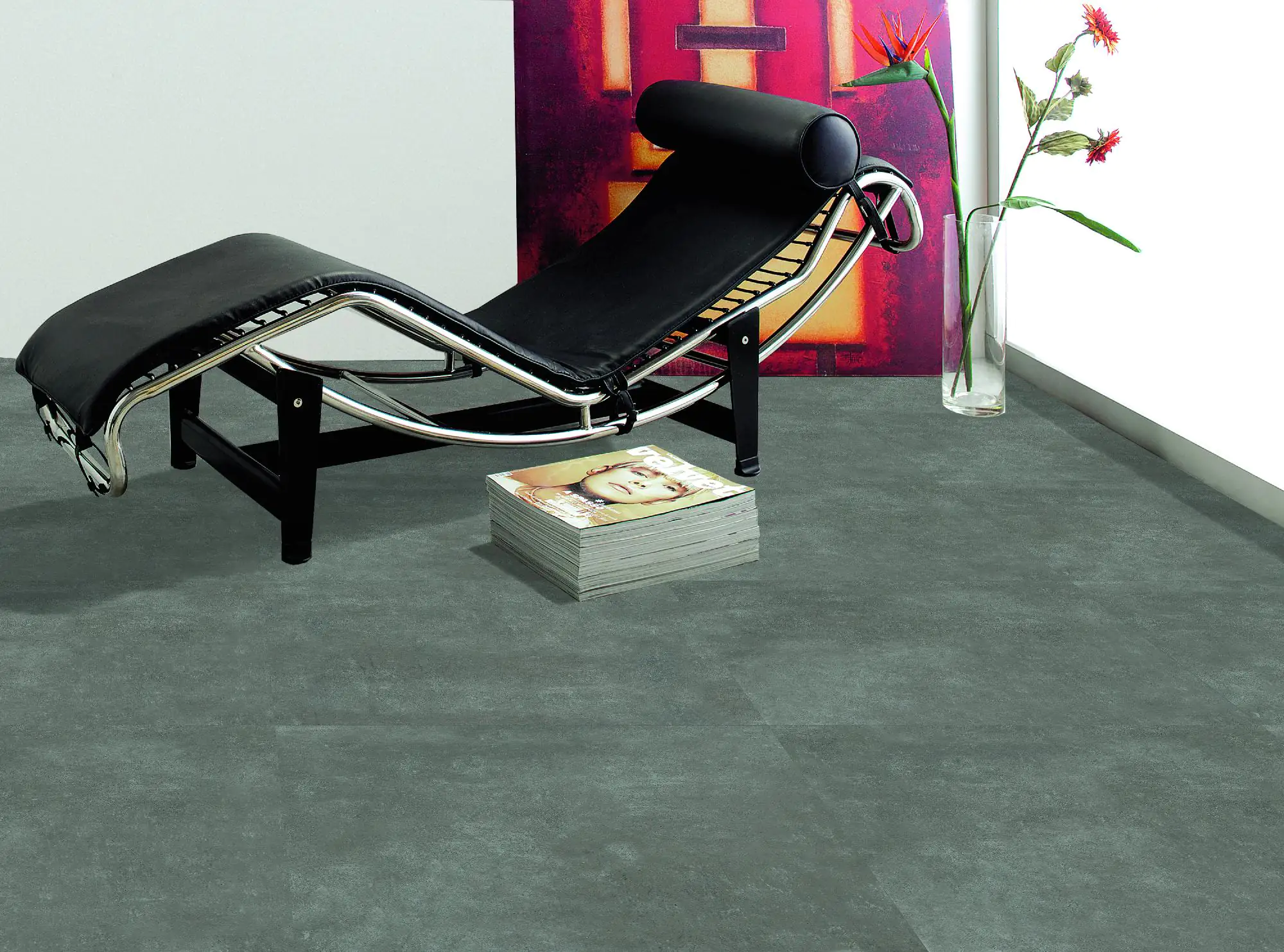 Bodenfliese Feinsteinzeug Beton 60 x 60 cm anthrazit Bodenfliese Feinsteinzeug Beton 60 x 60 cm anthrazit