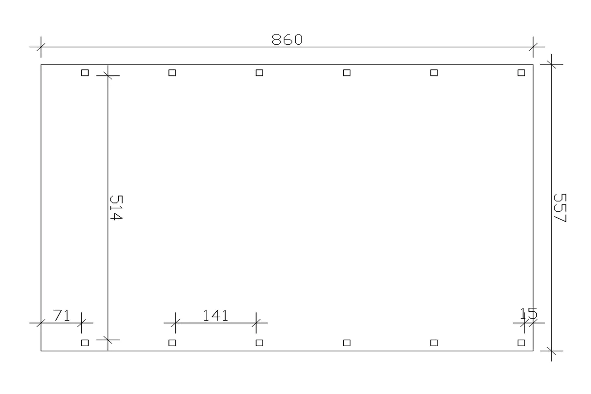 SKAN HOLZ Carport Friesland 557 x 860 cm mit Aluminiumdach