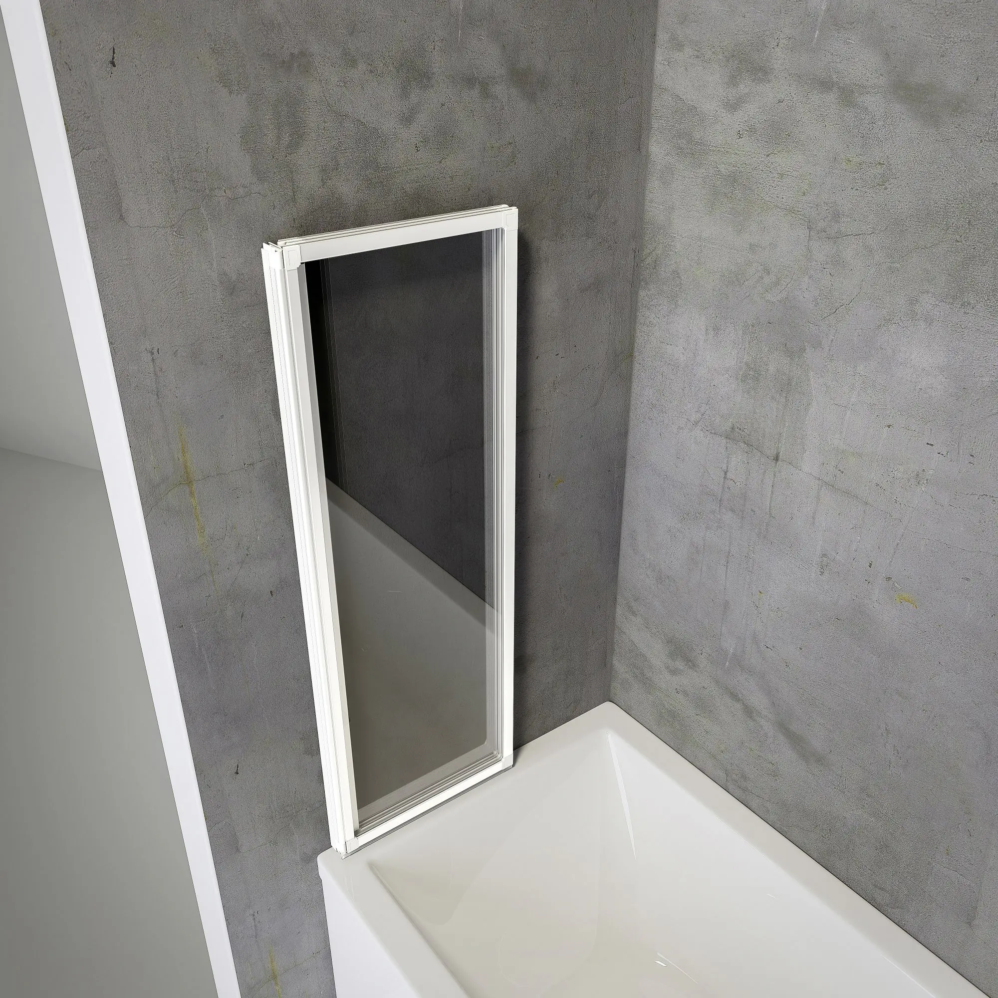 Schulte Badewannenaufsatz Alu alpinweiß 127 x 140 cm Sicherheitsglas