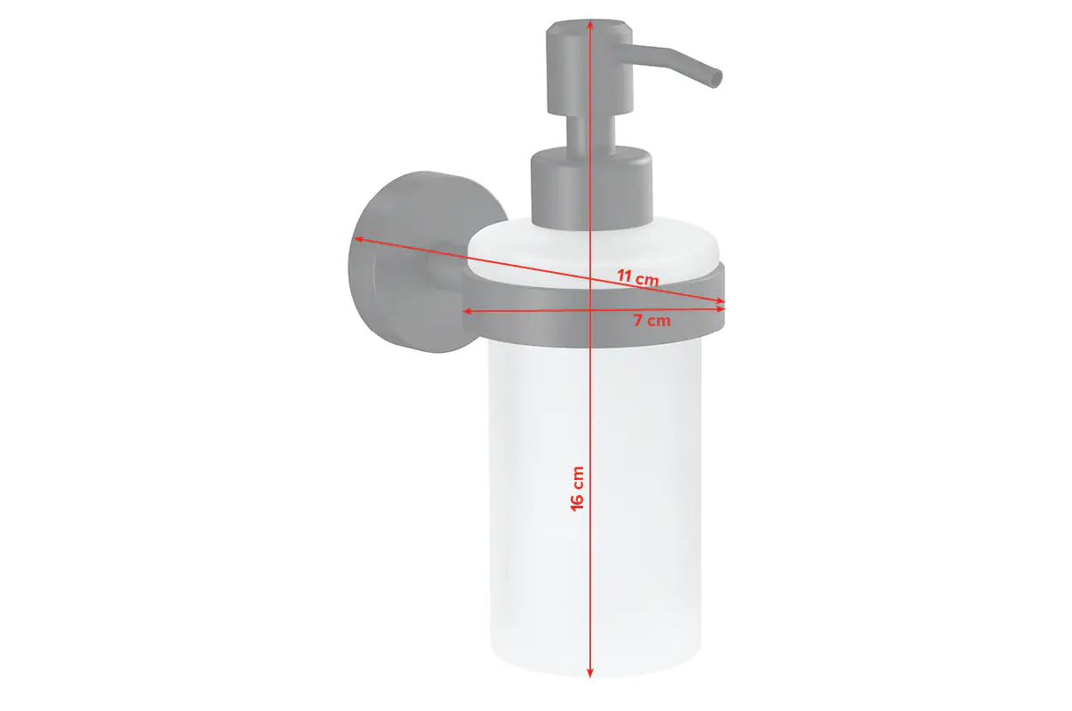 tesa Moon Black Seifenspender zum Hängen schwarz satiniertes Glas 