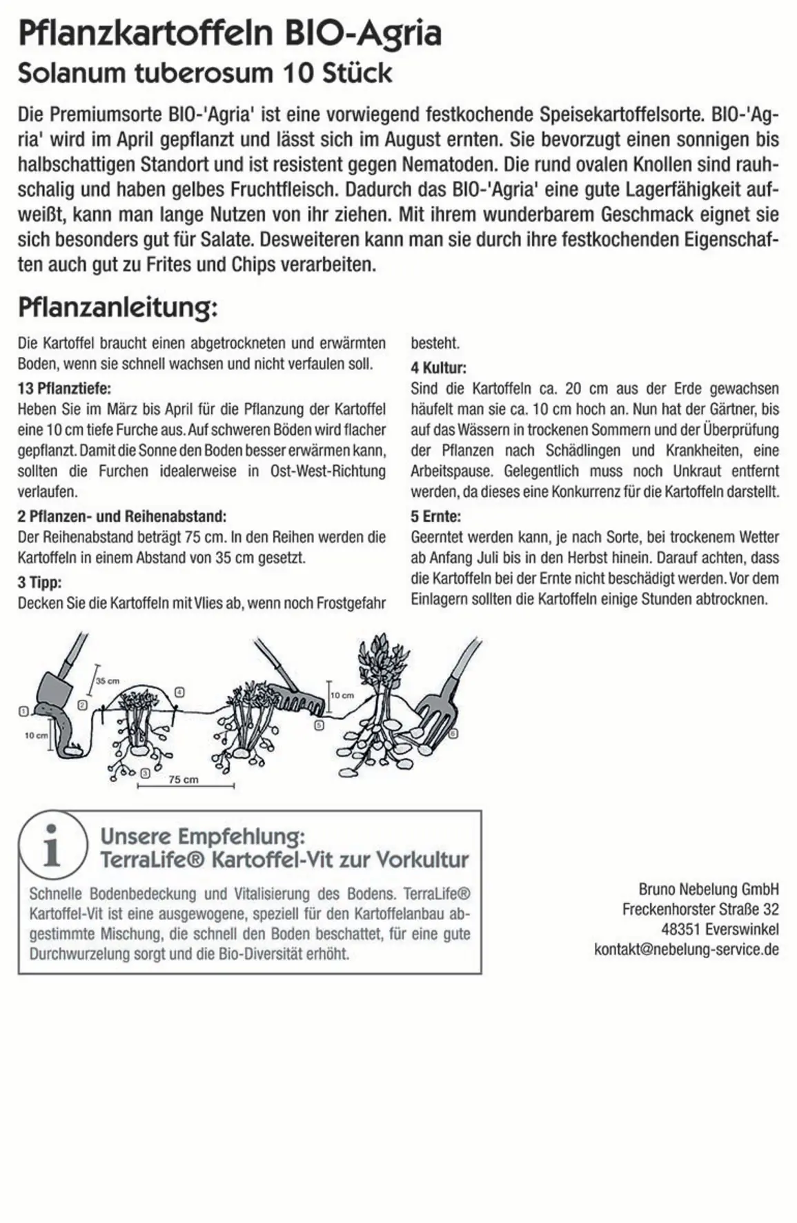 Kiepenkerl BIO Pflanzkartoffel Agria 10 Stück Kiepenkerl BIO Pflanzkartoffel Agria 10 Stück