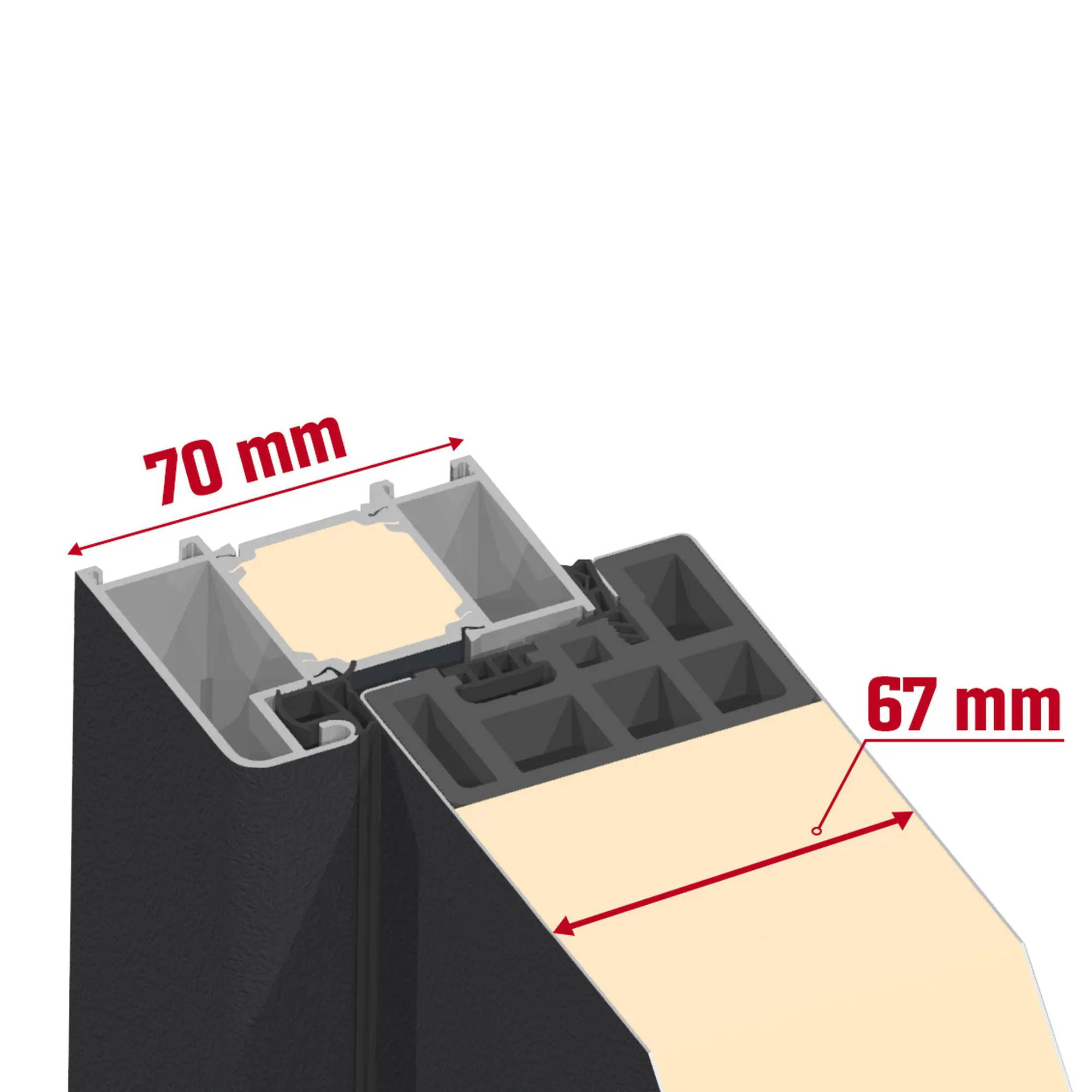 Splendoor Haustür Passivedoor Premium B05 RC2 Anthrazit DIN Rechts 110 x 210 cm