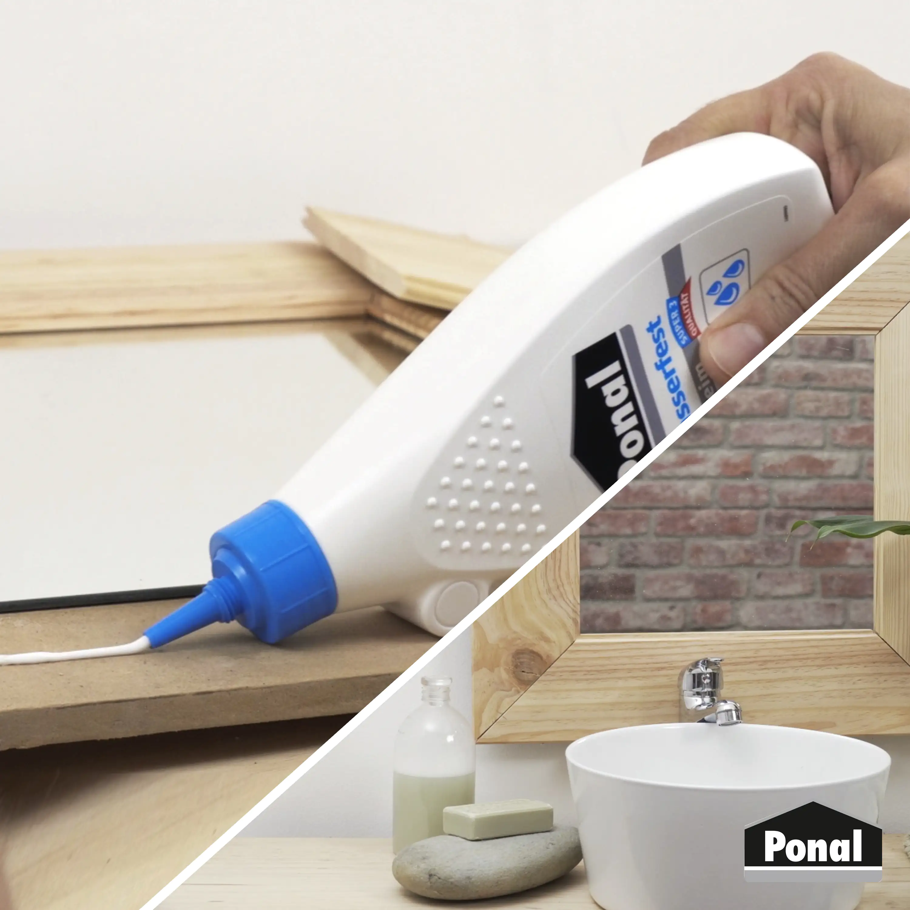 Ponal Holzleim Wasserfest 550 g Flasche, trocknet transparent