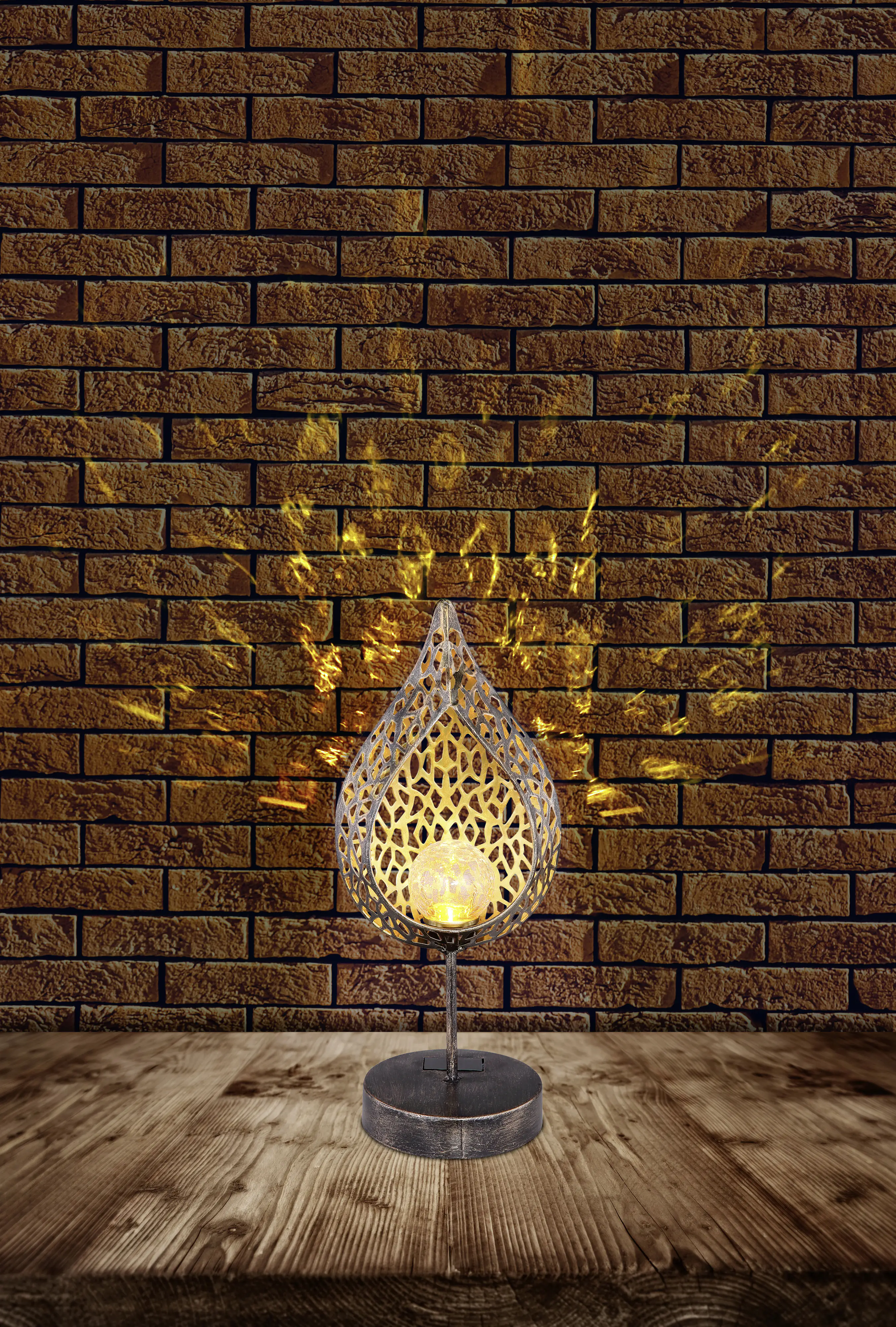 Globo LED Solarleuchte gold warmweiß