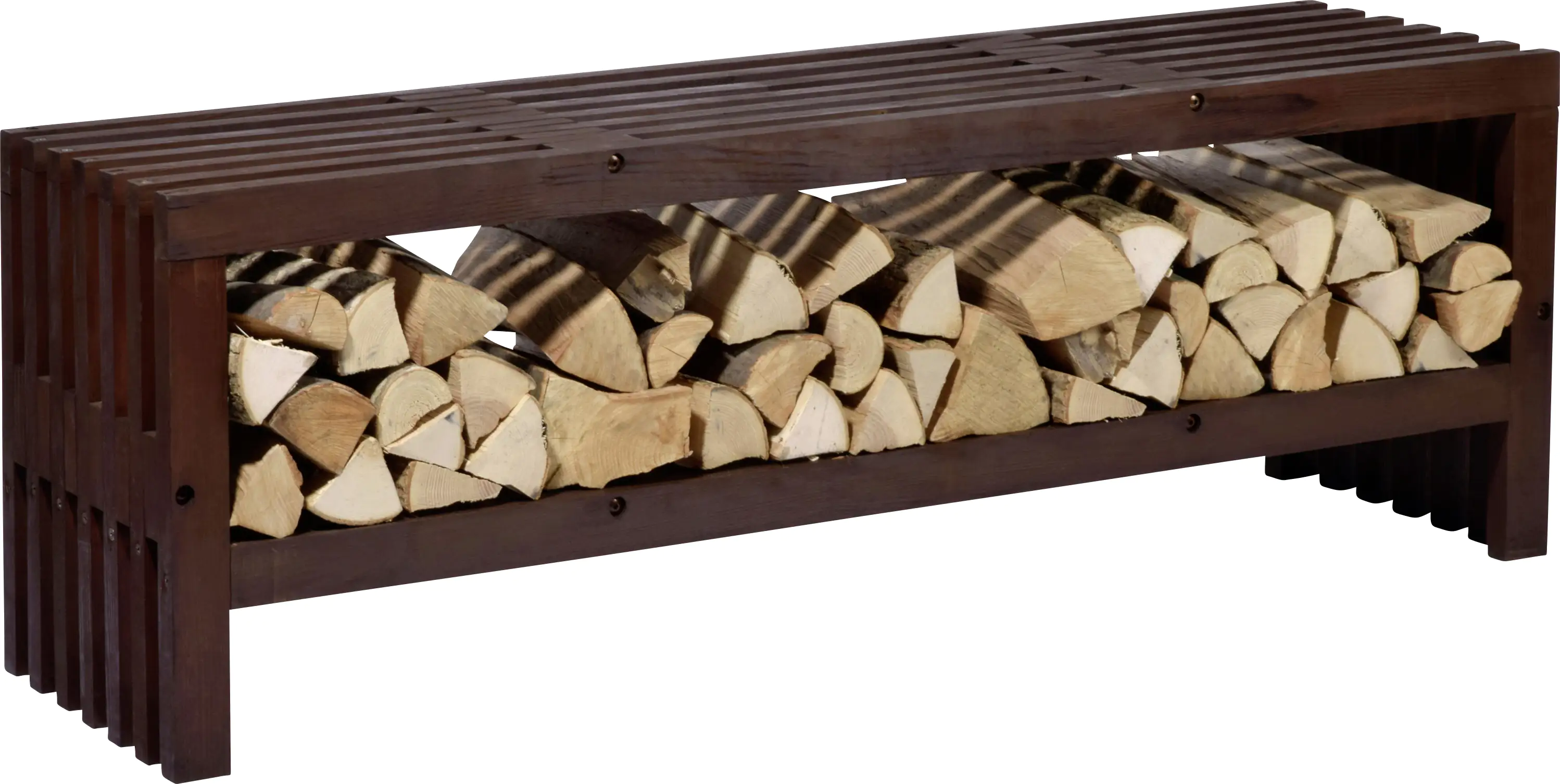 Dobar Gartenbank "Svensson" mit Kaminholzfach kaufen Globus Baumarkt