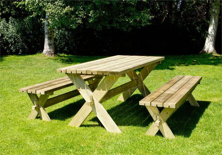 Plus Nostalgie Sitzgarnitur 1 Tisch & 2 Bänke