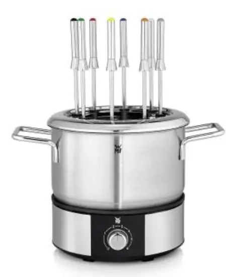 WMF Fondue Lono Chromargan 1,5 L Topf, 8 Fondue Gabeln