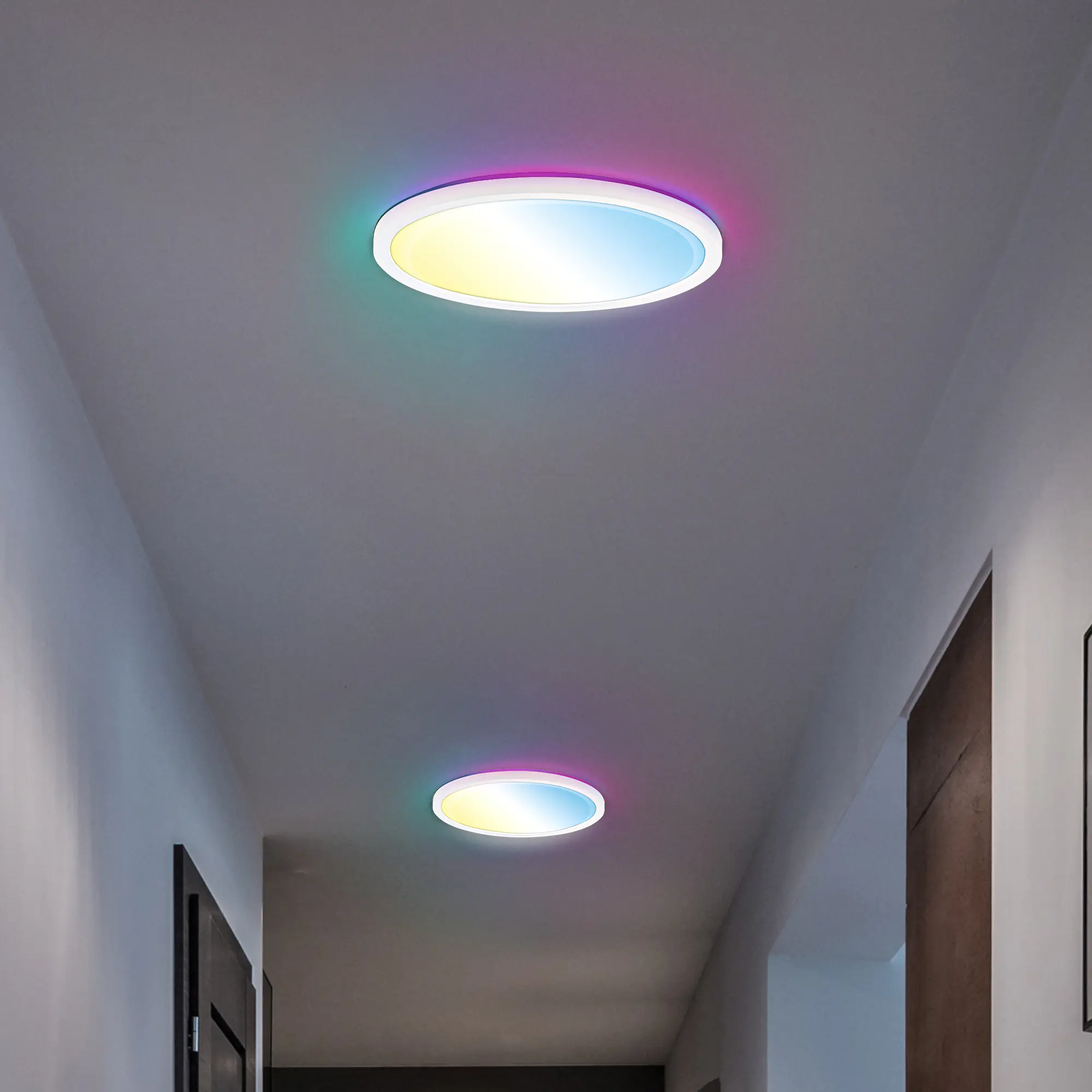Briloner LED-Panelleuchte Slim Ø 29 cm weiß dimmbar RGB