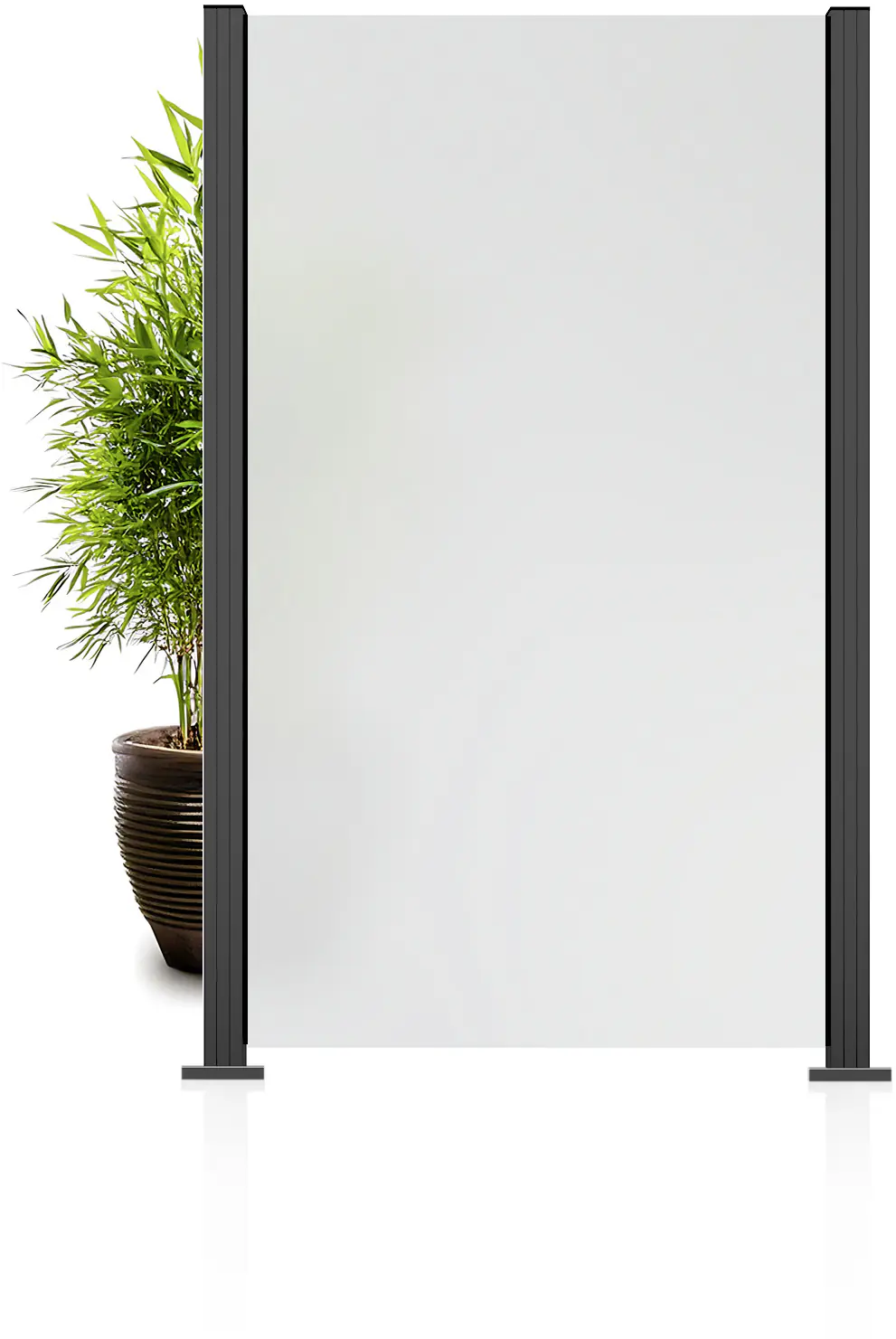 Ambiente Glaszaun Grundset Klarglas mit Siebdruck 187 x 107,2 cm anthrazit Ambiente Glaszaun Grundset Klarglas mit Siebdruck 187 x 107,2 cm anthrazit