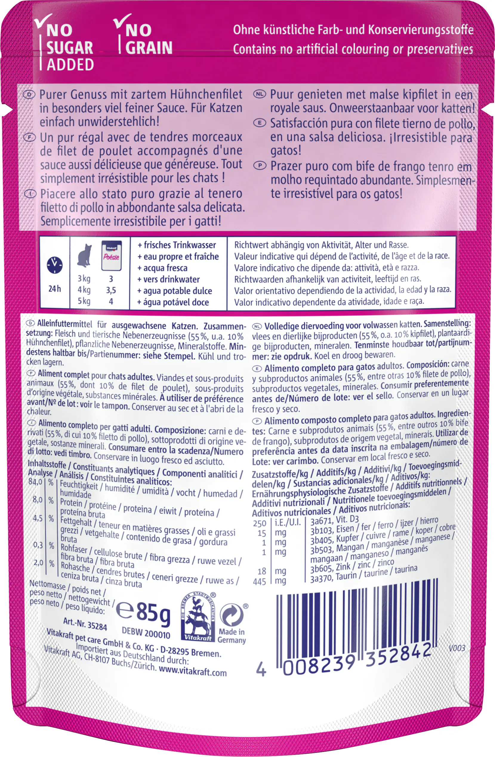 Vitakraft Poésie Katzenfutter Délice Sauce Huhn 85 g