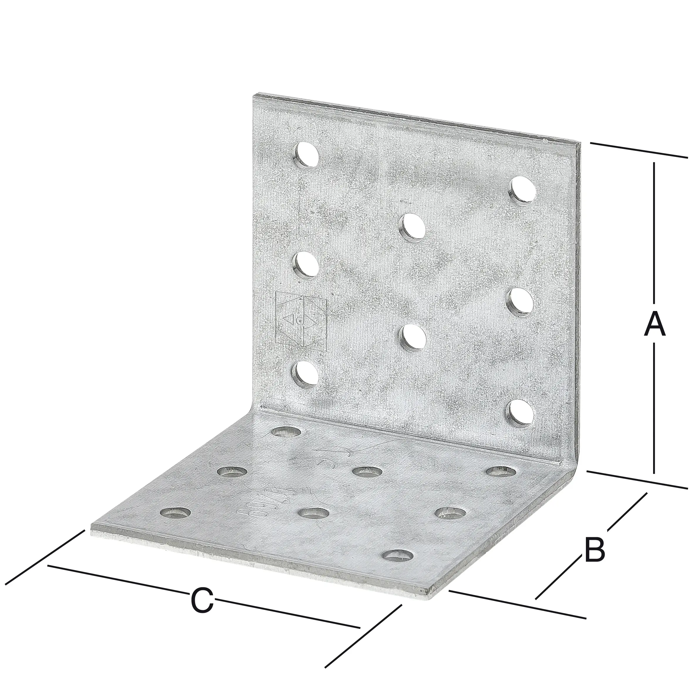 Vormann Lochplattenwinkel sendzimir verzinkt 60 x 60 x 80 mm